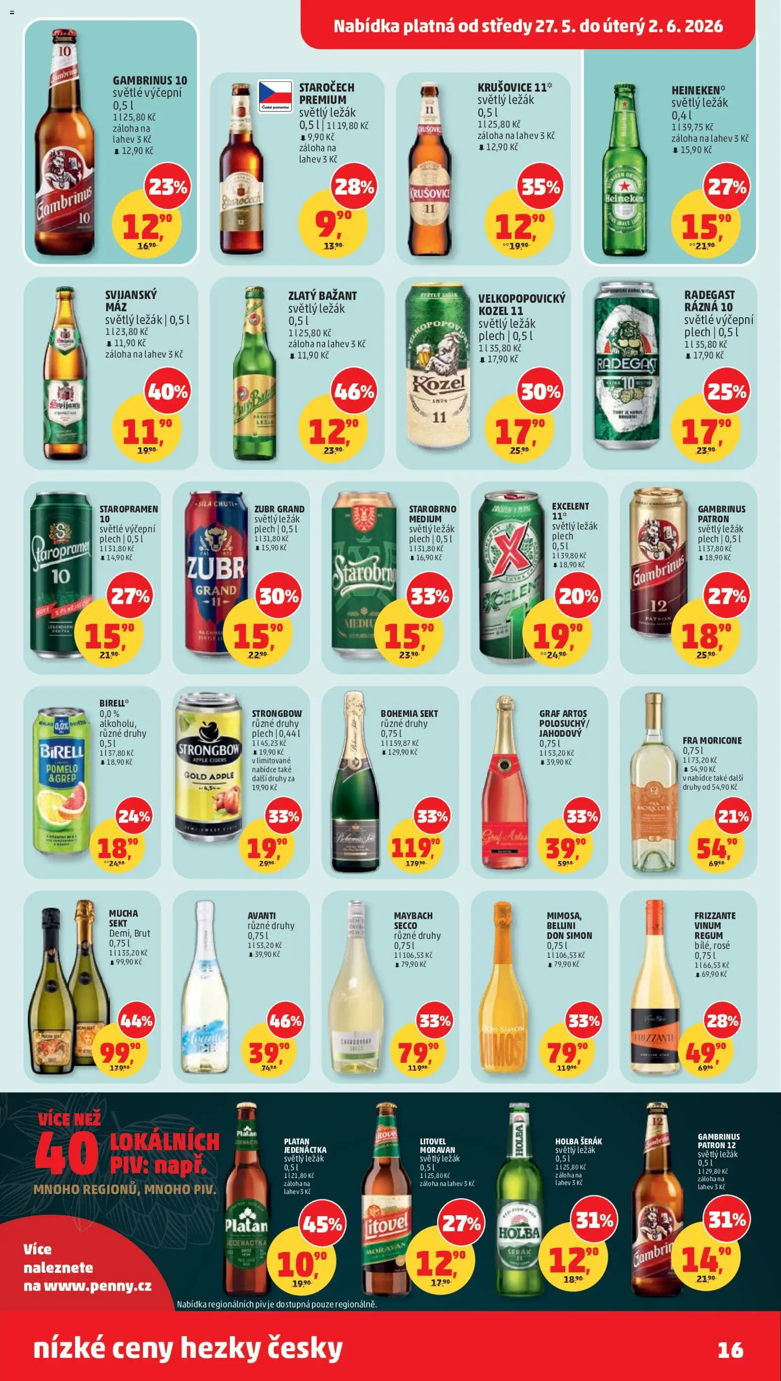 Penny Market leták od 27.05.2026 | Strana: 16 | Produkty: Heineken, Pomelo, Frizzante, Kozel