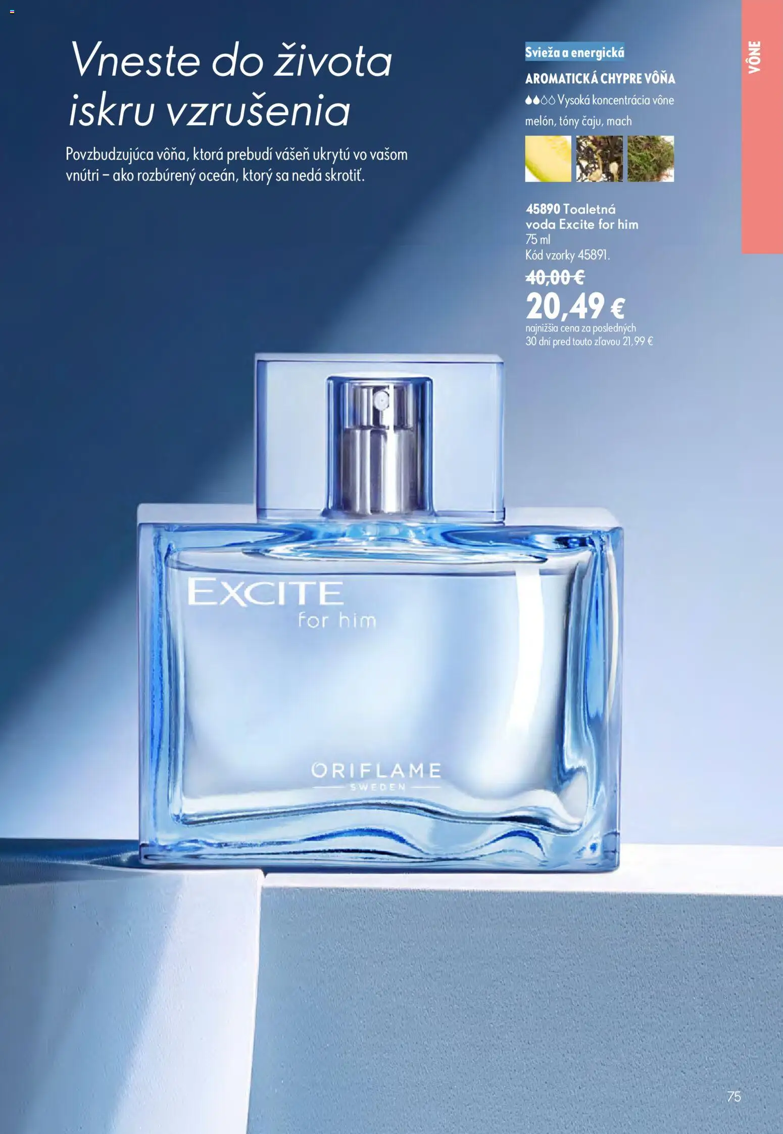 Nové Oriflame akcie – leták je platný od 29.07.2026 | Strana: 75 | Produkty: Toaletná voda, Voda