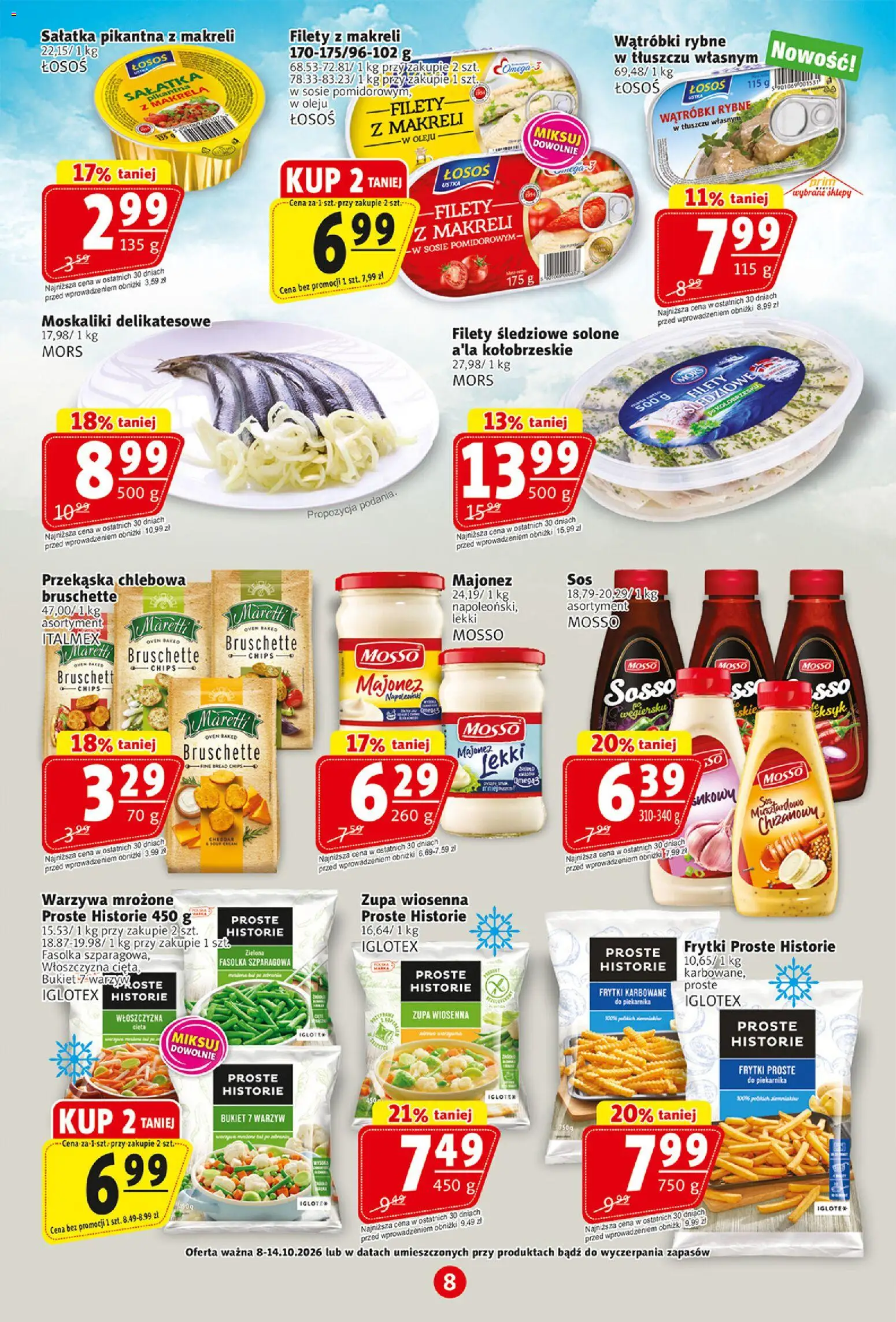 Prim Market gazetka od 08.10.2026 | Strona: 8 | Produkty: Włoszczyzna, Frytki karbowane, Zupa wiosenna, Fasolka szparagowa