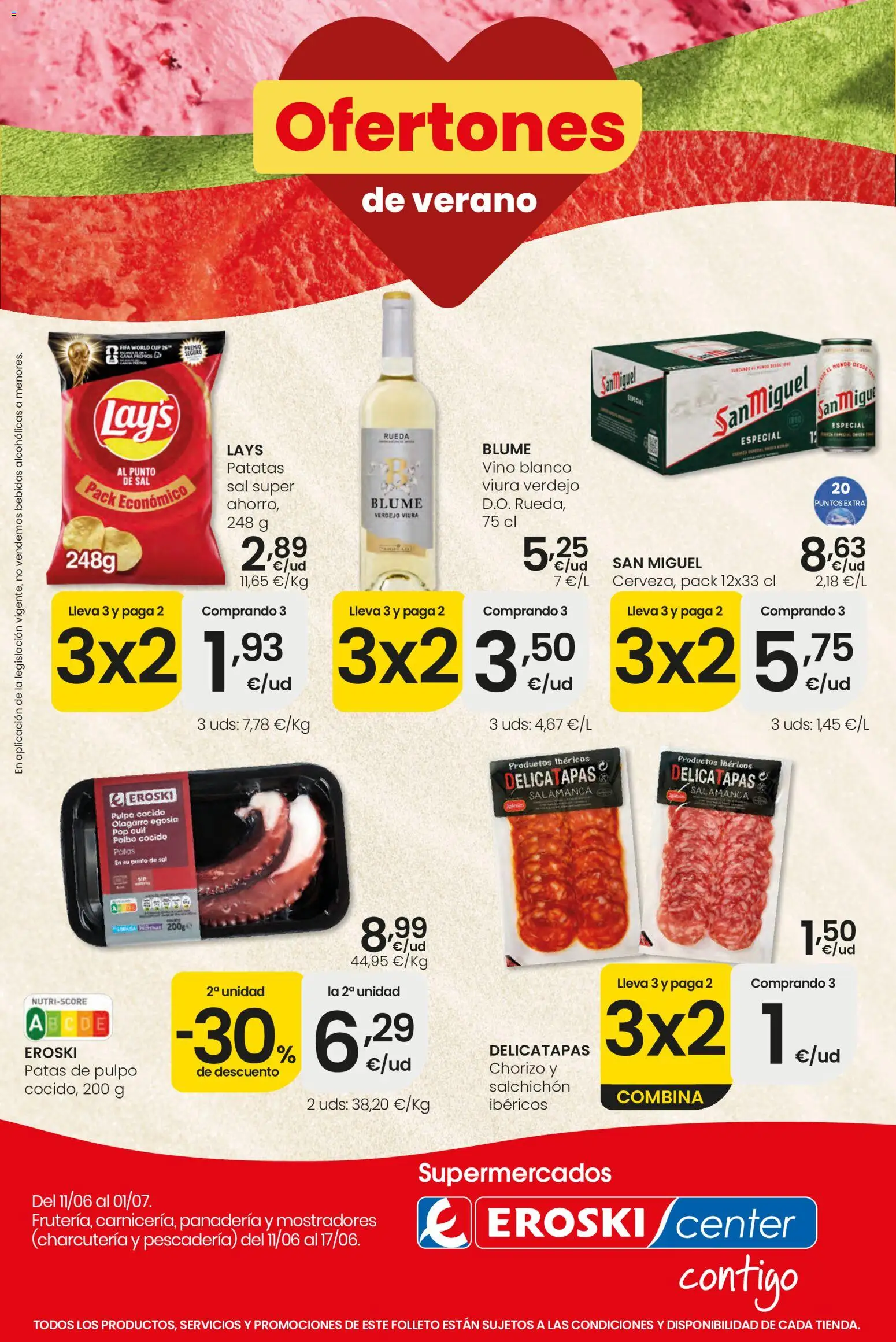 Eroski Ofertones de verano Center │ válido desde el 11.06.2026 | Página: 1 | Productos: Vino, Panadería