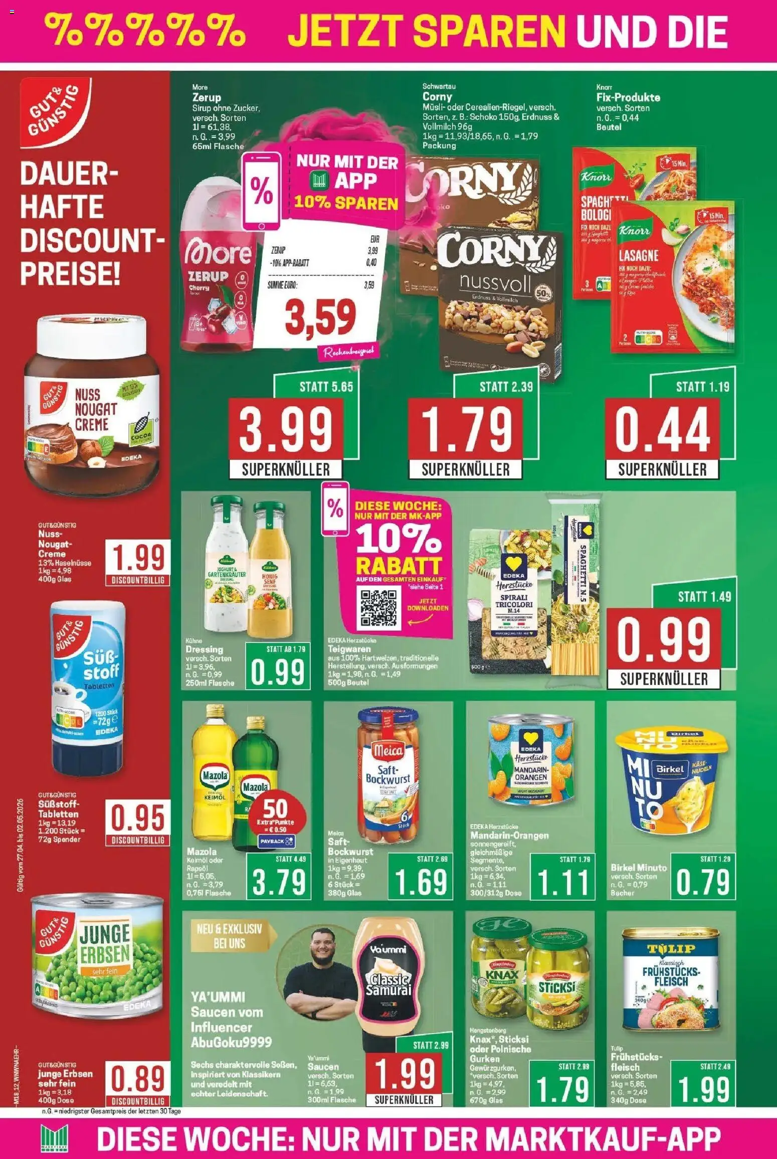 Marktkauf Prospekt Meppen	 – gültig ab 27.04.2026 | Seite: 12 | Produkte: Bockwurst, Orangen, Meica, Erbsen