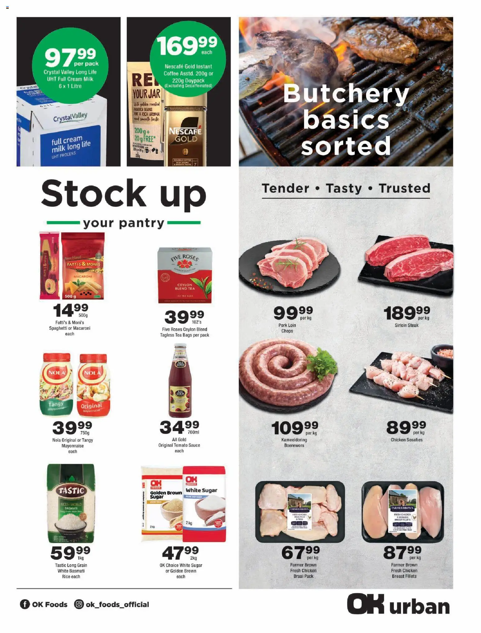 New OK Foods catalogue – valid from 23/09/2026 | Page: 3 | Products: Boerewors, Chicken, Tea, Sugar