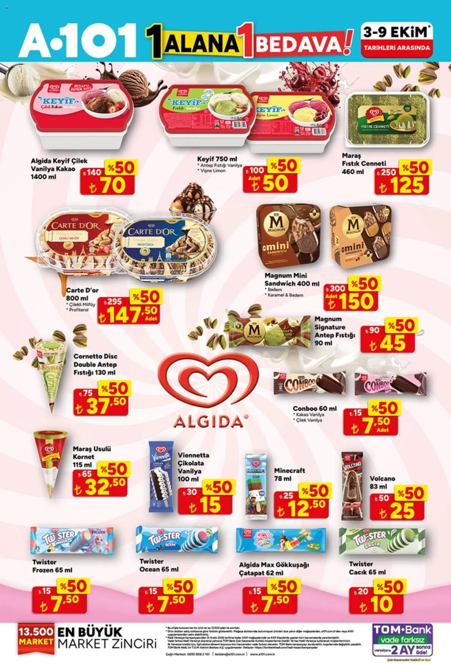 A101 Katalog - 03 Ekim 2026 tarihinden itibaren geçerlidir | Sayfa: 6 | Ürünler: Fıstık, Çilek, Vişne, Badem