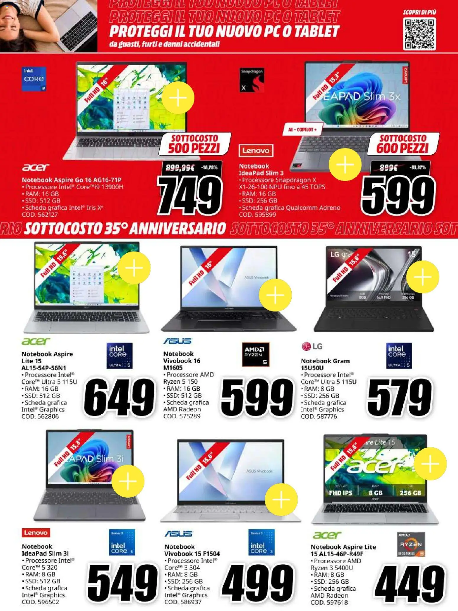Volantino Media World del 06/10/2026 | Pagina: 12 | Prodotti: Notebook, Tablet, PC