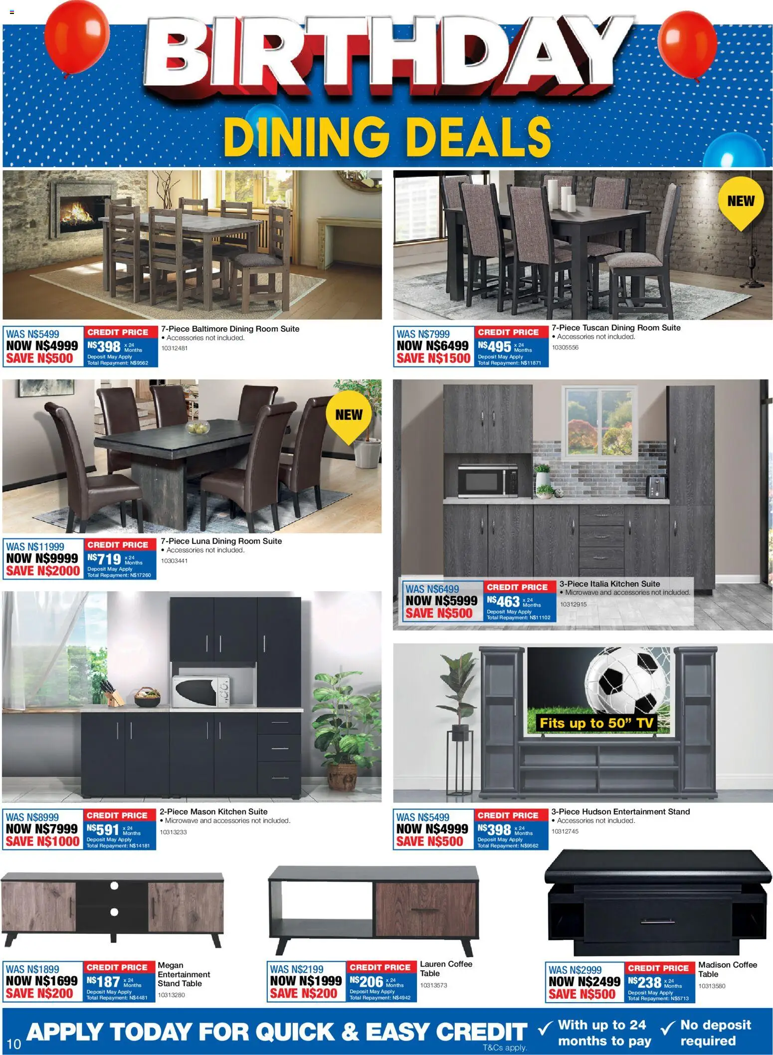 New OK Furniture catalogue – valid from 15.06.2026 | Page: 10 | Products: TV, Table, Dining room suite, Microwave