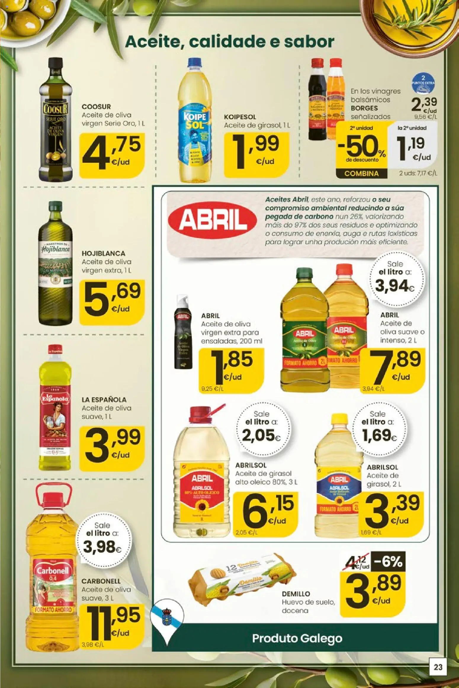 Eroski Ofertóns de verán │ válido desde el 11.06.2026 | Página: 23 | Productos: Aceite, Aceite de oliva, Aceite de oliva virgen extra, Aceite de girasol