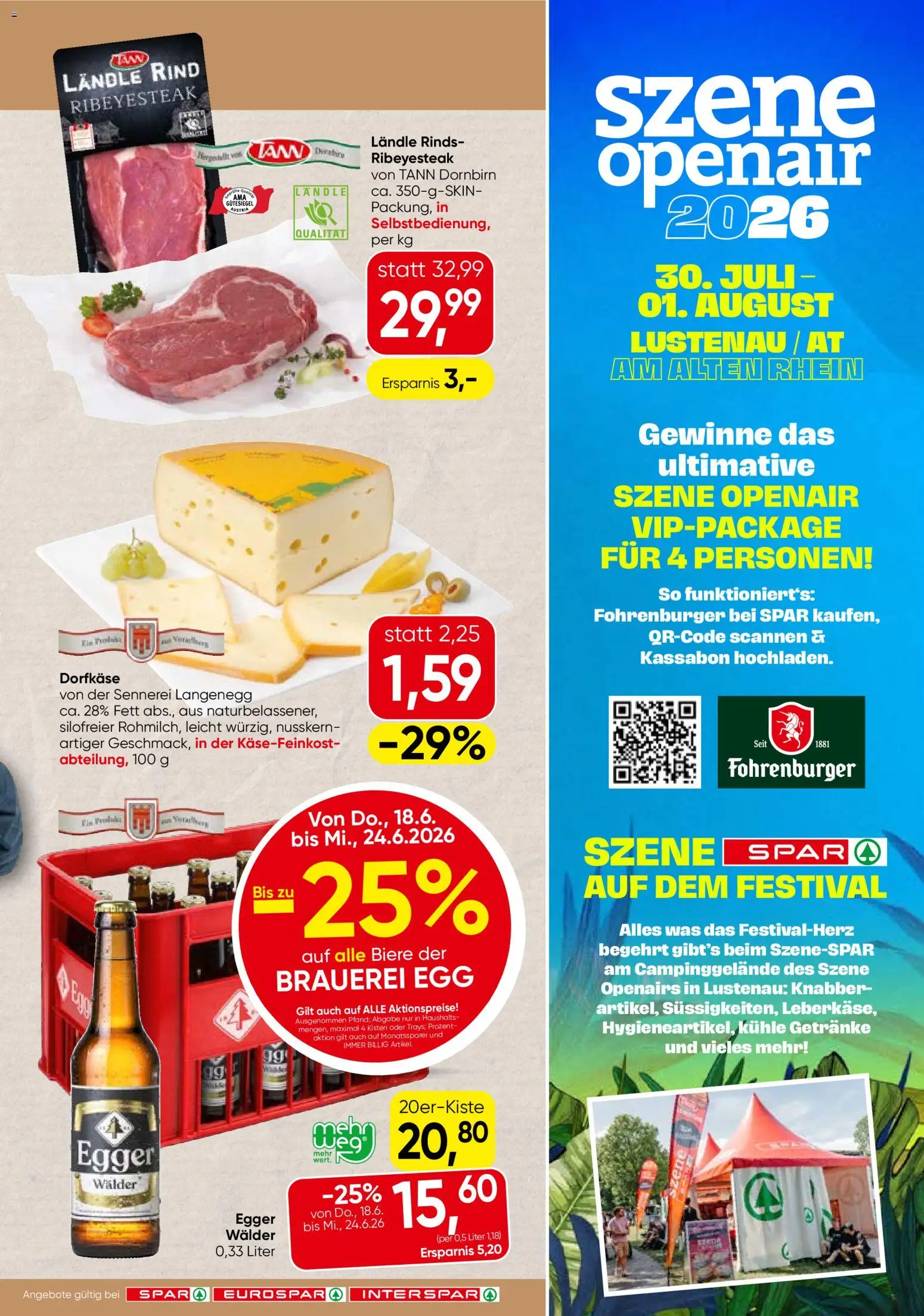 Spar Flugblatt - Vorarlberg gültig ab 18.06.2026 | Seite: 15