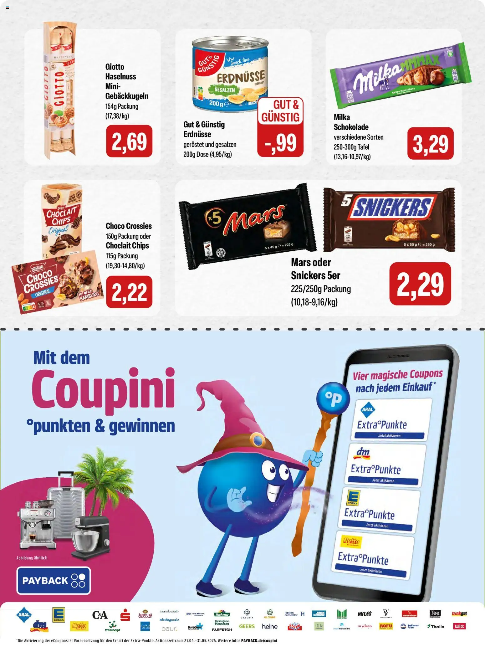 Feneberg Angebote – gültig ab 15.05.2026 | Seite: 14 | Produkte: Schokolade, Milka schokolade, Snickers, Mars