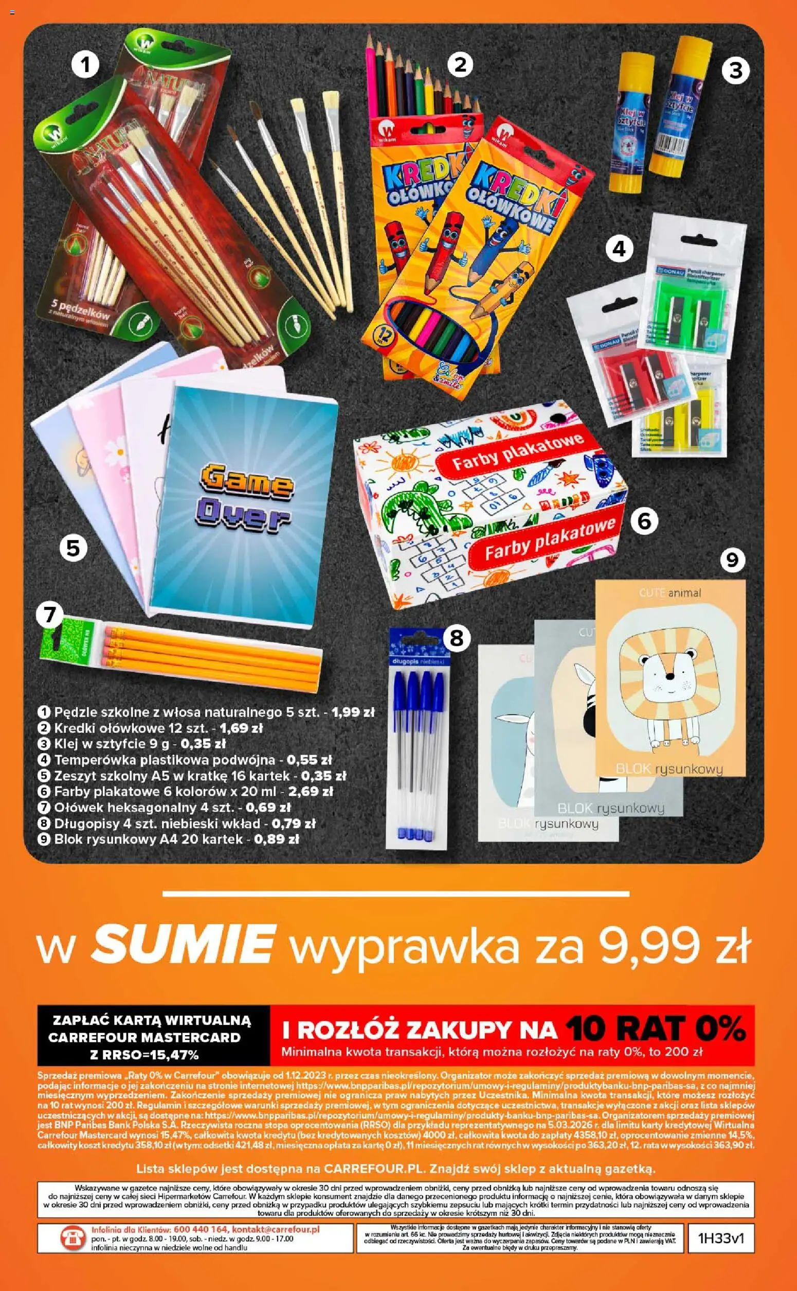 Carrefour gazetka - Same okazje od 10.08.2026 | Strona: 16 | Produkty: Karta, Temperówka, Kredki, Długopisy
