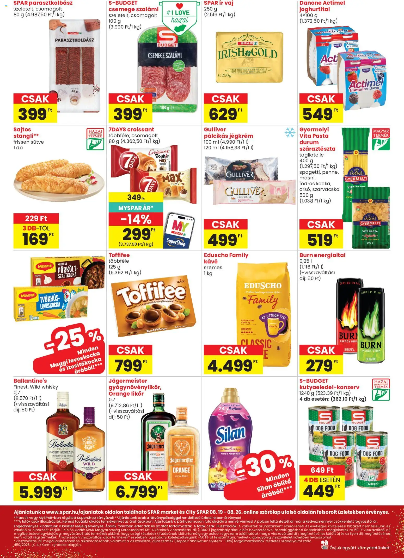 Spar akciós ujság - amely érvényes a következő dátumtól: 2026.08.19. | Oldal: 2 | Termékek: Szőlő, Energiaital, Leveskocka, Silan