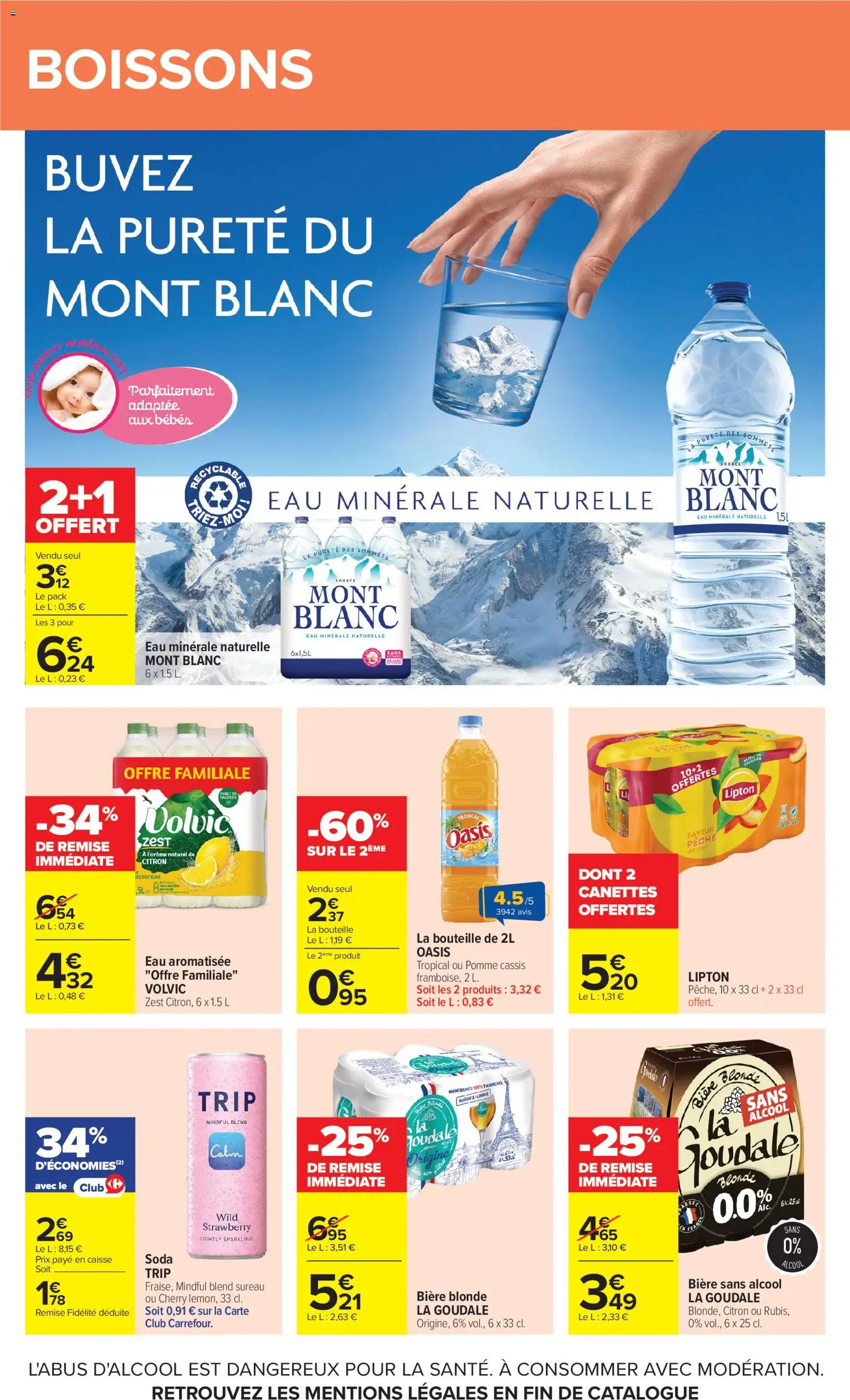 {H1} | Page: 40 | Produits: Volvic, Goudale, Cassis, Biere blonde la goudale
