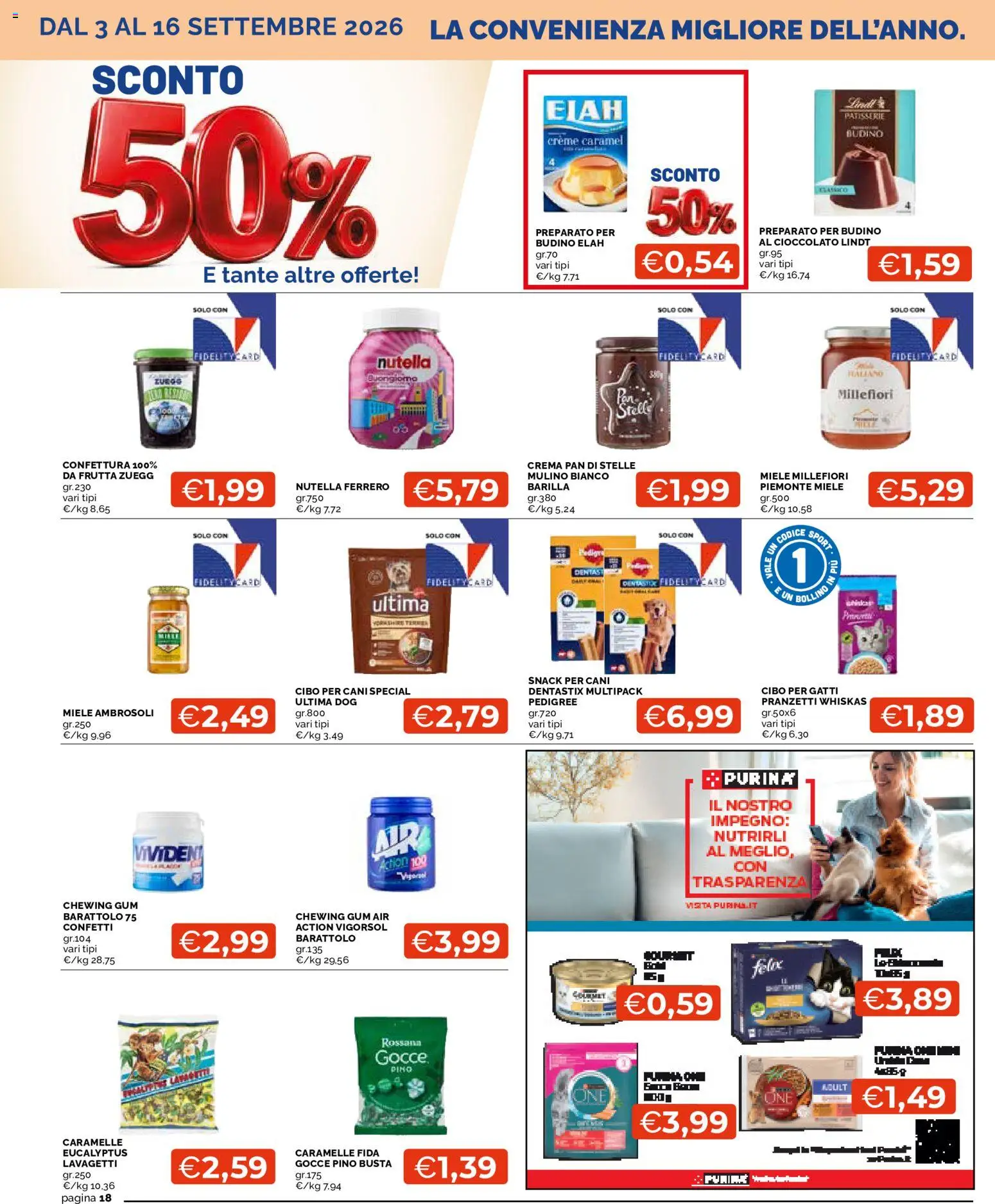 Volantino Mercatò del 03/09/2026 | Pagina: 18 | Prodotti: Cioccolato, Caramelle, Frutta, Miele