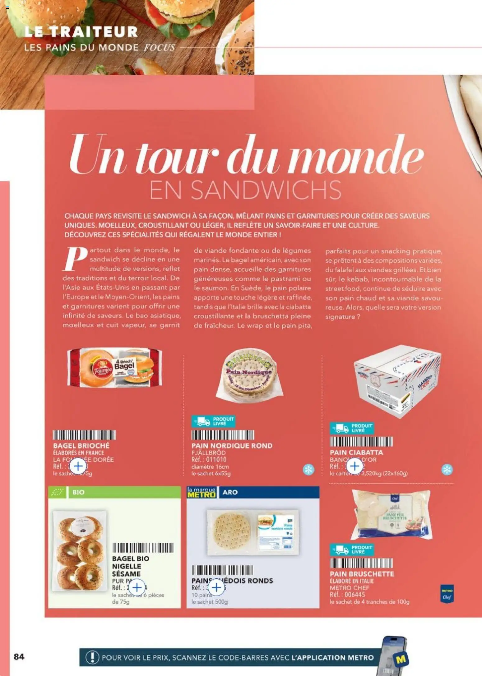 {H1} | Page: 84 | Produits: Sandwich, Pain, Viande, Livre