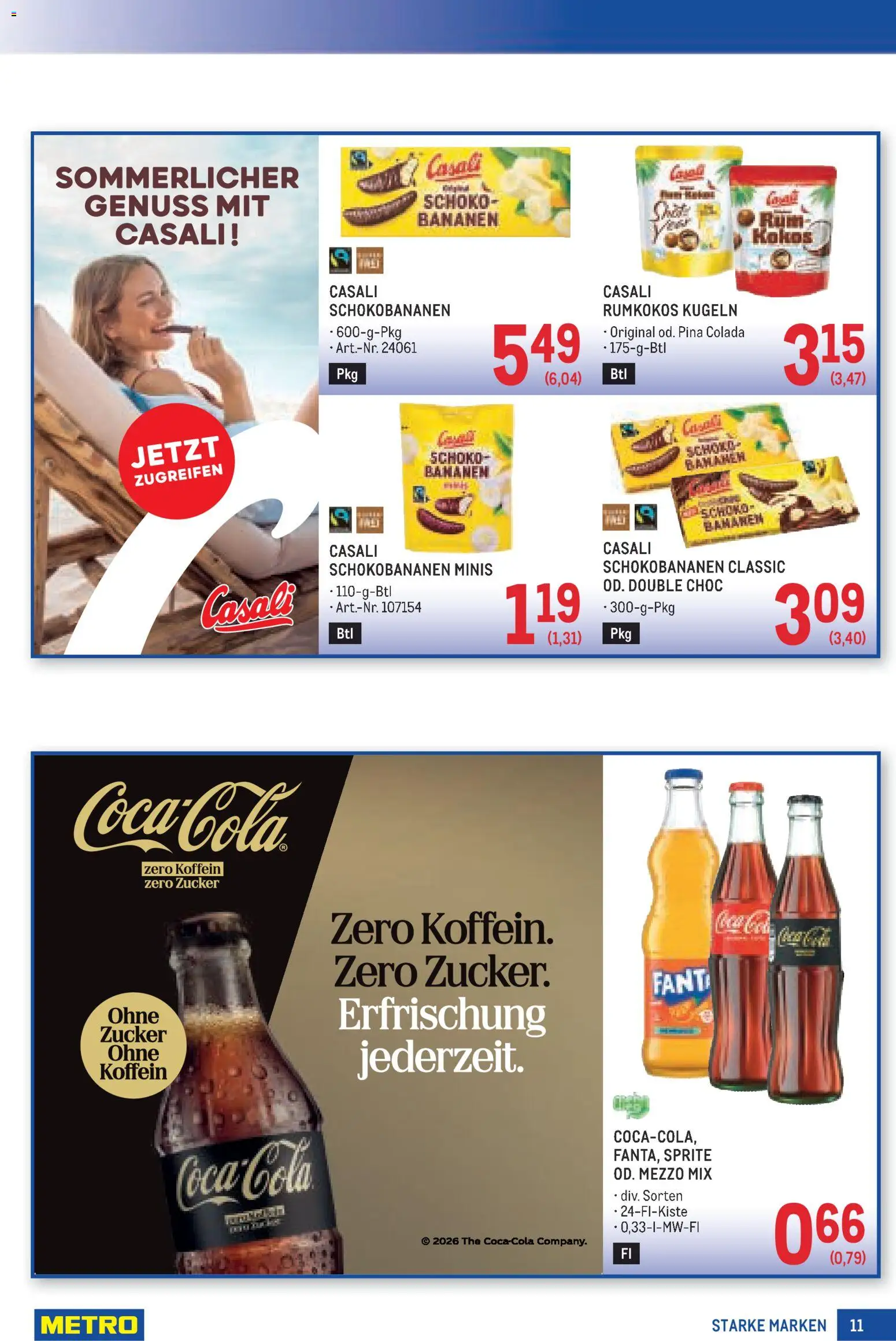 Metro angebote Starke Marken gültig ab 23.07.2026 | Seite: 11 | Produkte: Zucker, Bananen