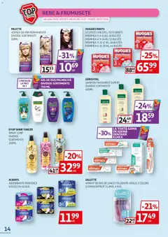 Ofertele Auchan valabile de la 15.07.2026 | Pagină: 14 | Produse: Aparat De Ras, Șampon, Gel de duș, Scutece