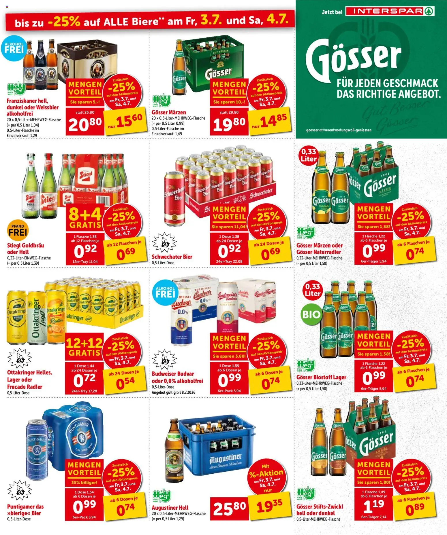 Interspar Flugblatt - Wien gültig ab 01.07.2026 | Seite: 3 | Produkte: Bier