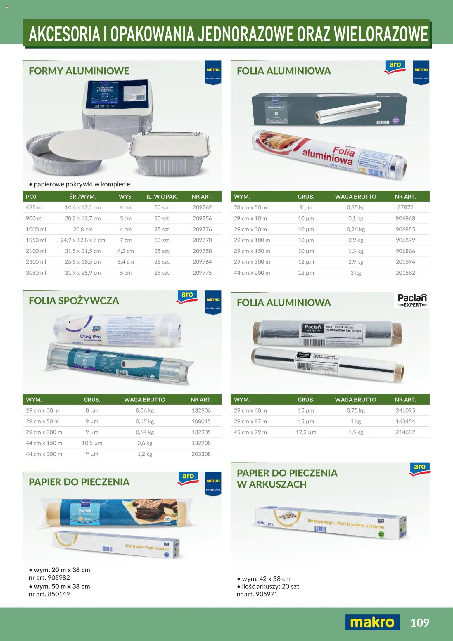 Makro Gazetka - Profesjonalna Gastronomia od 01.02.2026 | Strona: 109 | Produkty: Folia spożywcza, Waga, Papier do pieczenia, Folia