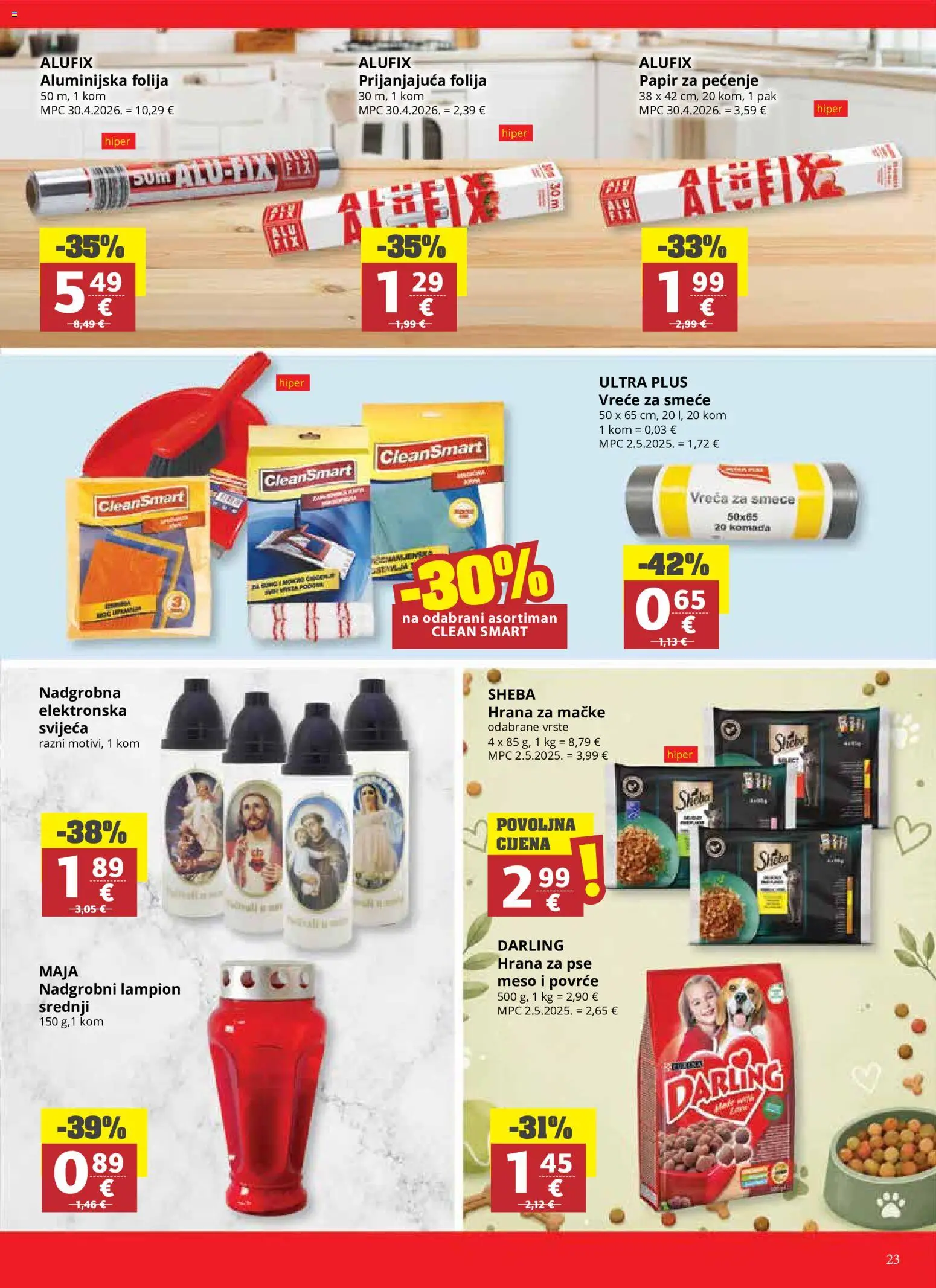 Ultra Gros katalog | vrijedi od 03.06.2026 | Stranica: 23 | Proizvodi: Meso, Hrana za pse, Povrće, Hrana za mačke