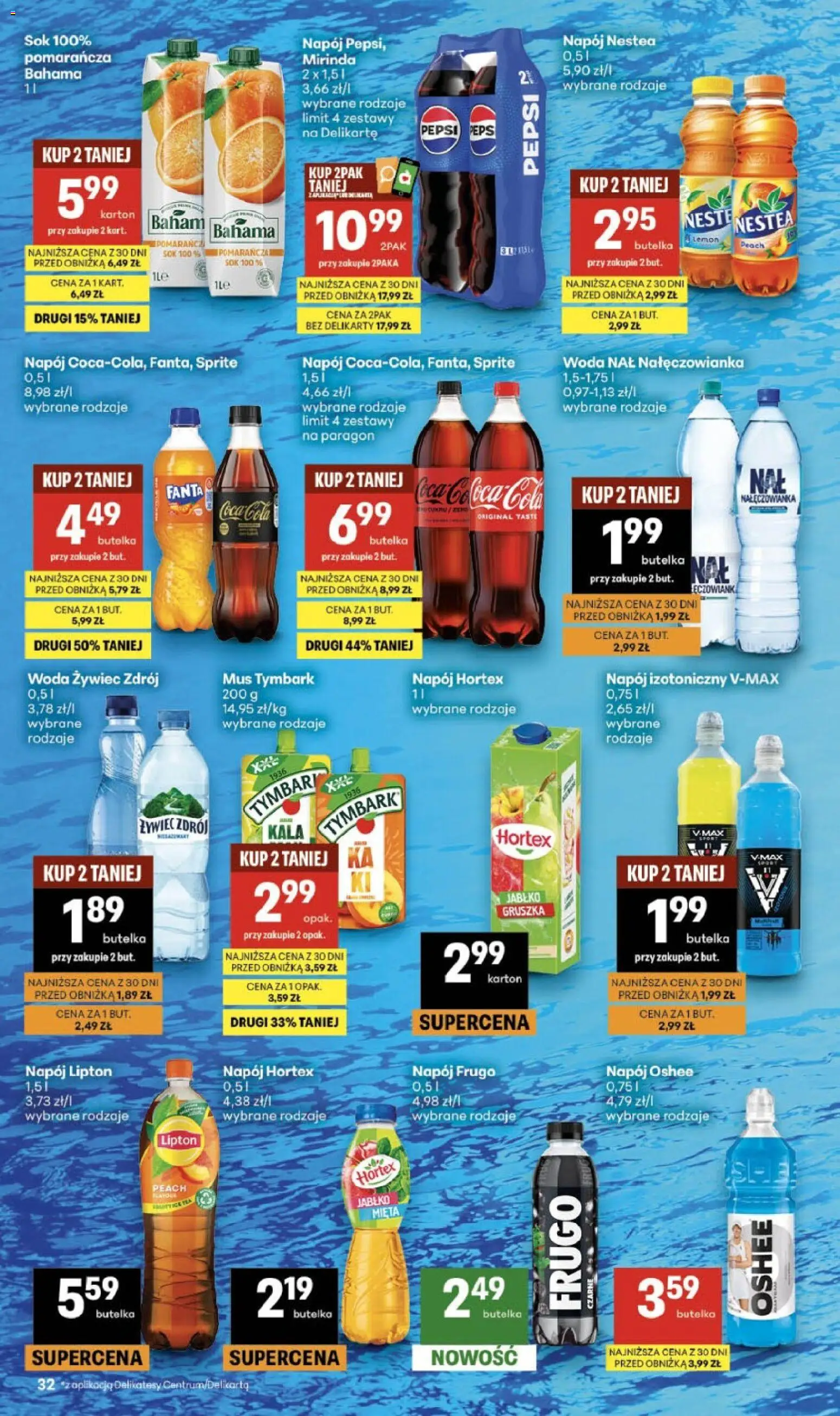 Delikatesy Centrum gazetka od 13.08.2026 | Strona: 32 | Produkty: Sprite, Mięta, Sok, Woda