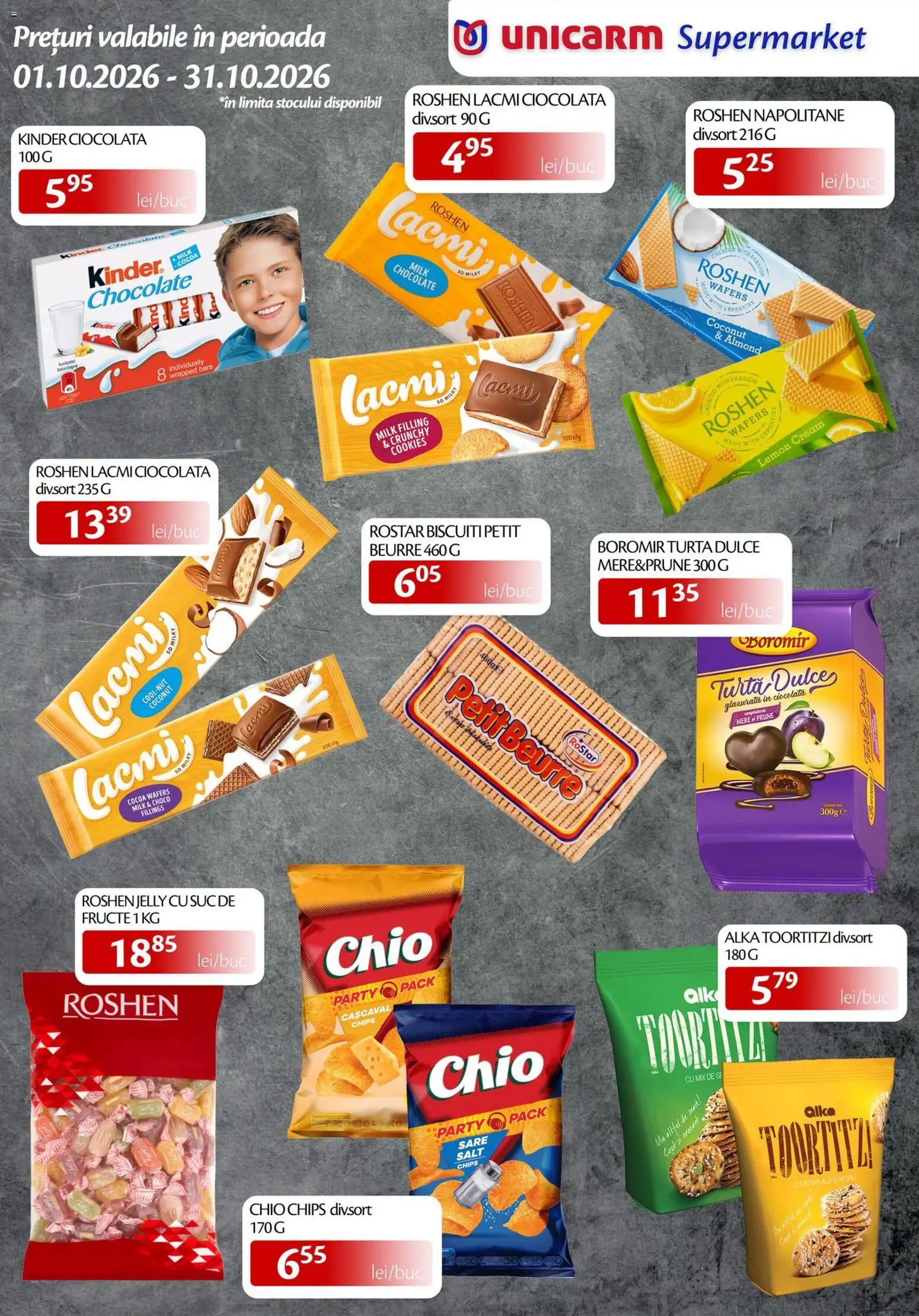 Noul catalog Unicarm – valabil de la 01.10.2026 | Pagină: 9 | Produse: Suc, Mere, Turtă dulce, Sare