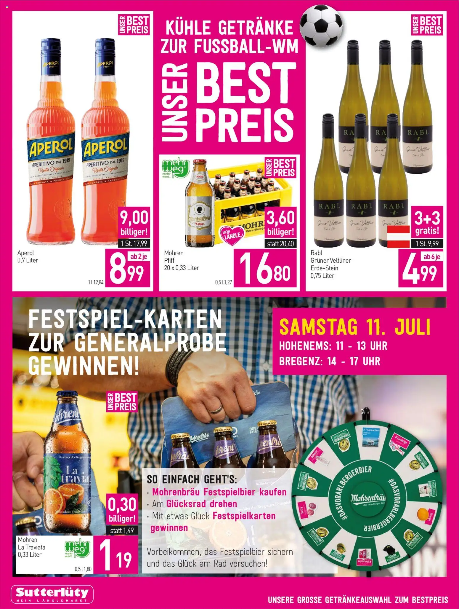 Sutterlüty Flugblatt gültig ab 09.07.2026 | Seite: 10 | Produkte: Uhr, Bier