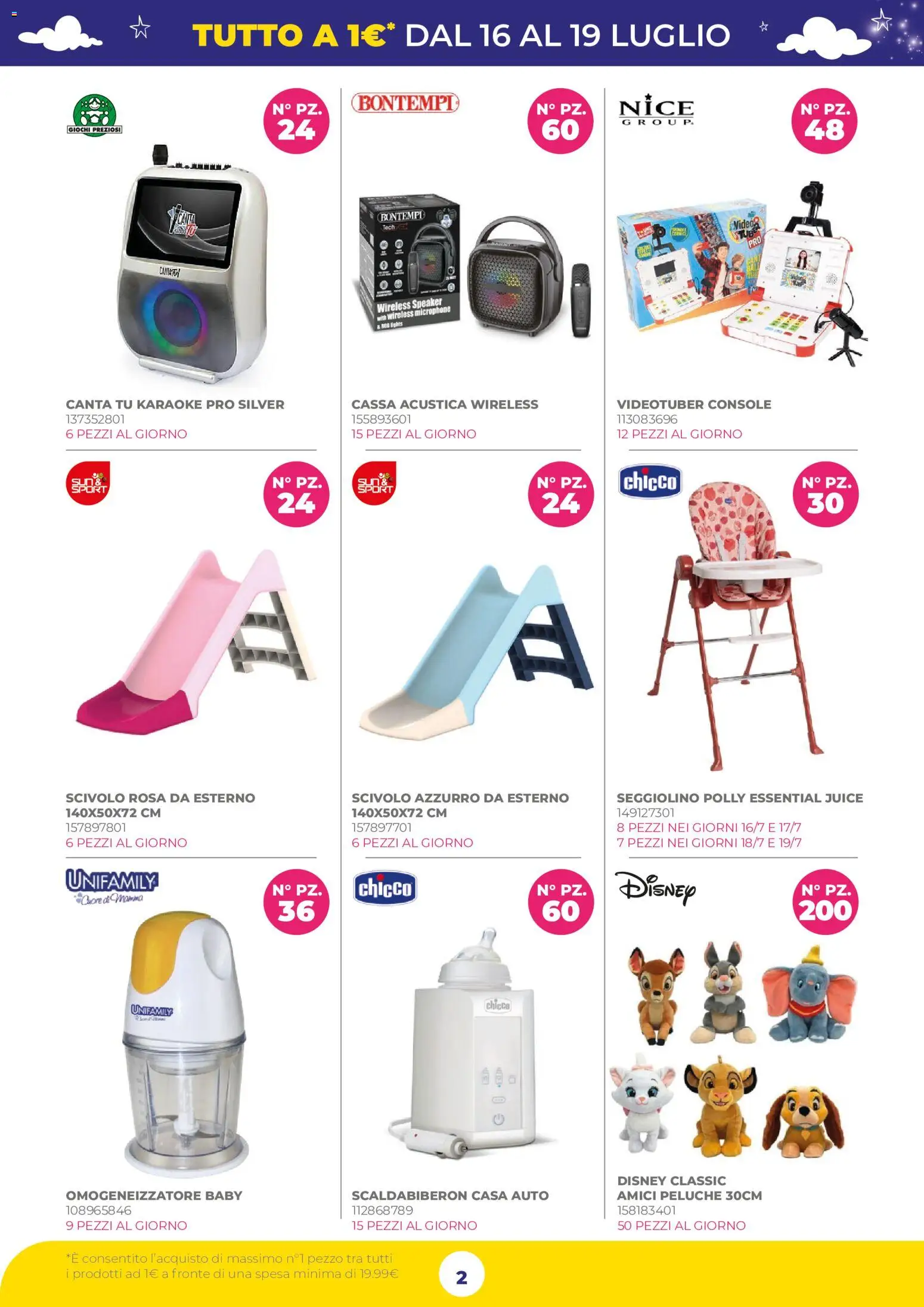 Volantino Toys Center del 16/07/2026 | Pagina: 2 | Prodotti: Peluche, Seggiolino, Scivolo, Speaker