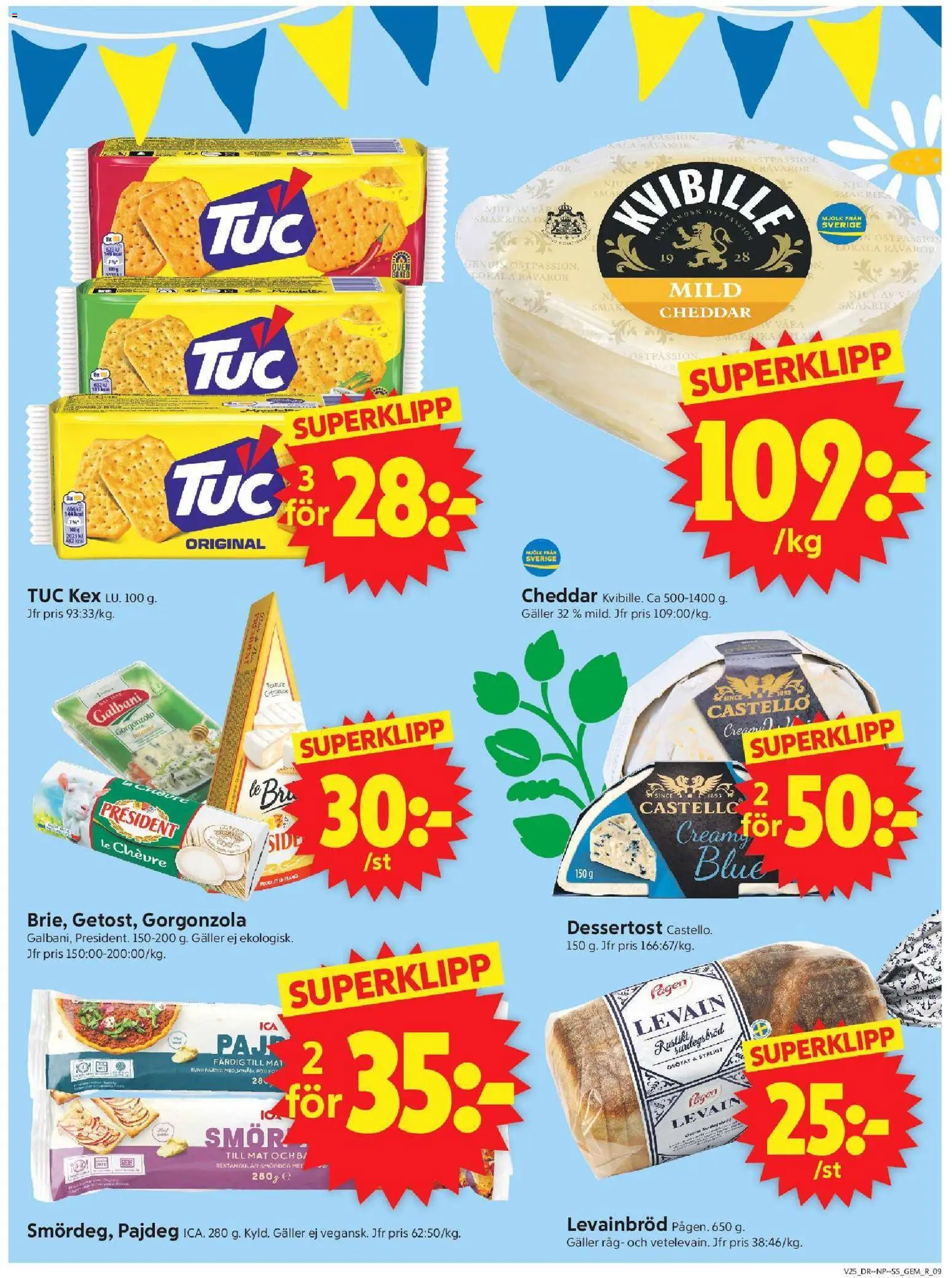 ICA Supermarket reklamblad aktuell från 15.06.2026 | Sida: 11 | Produkter: Galler, Cheddar, Levain, Smör