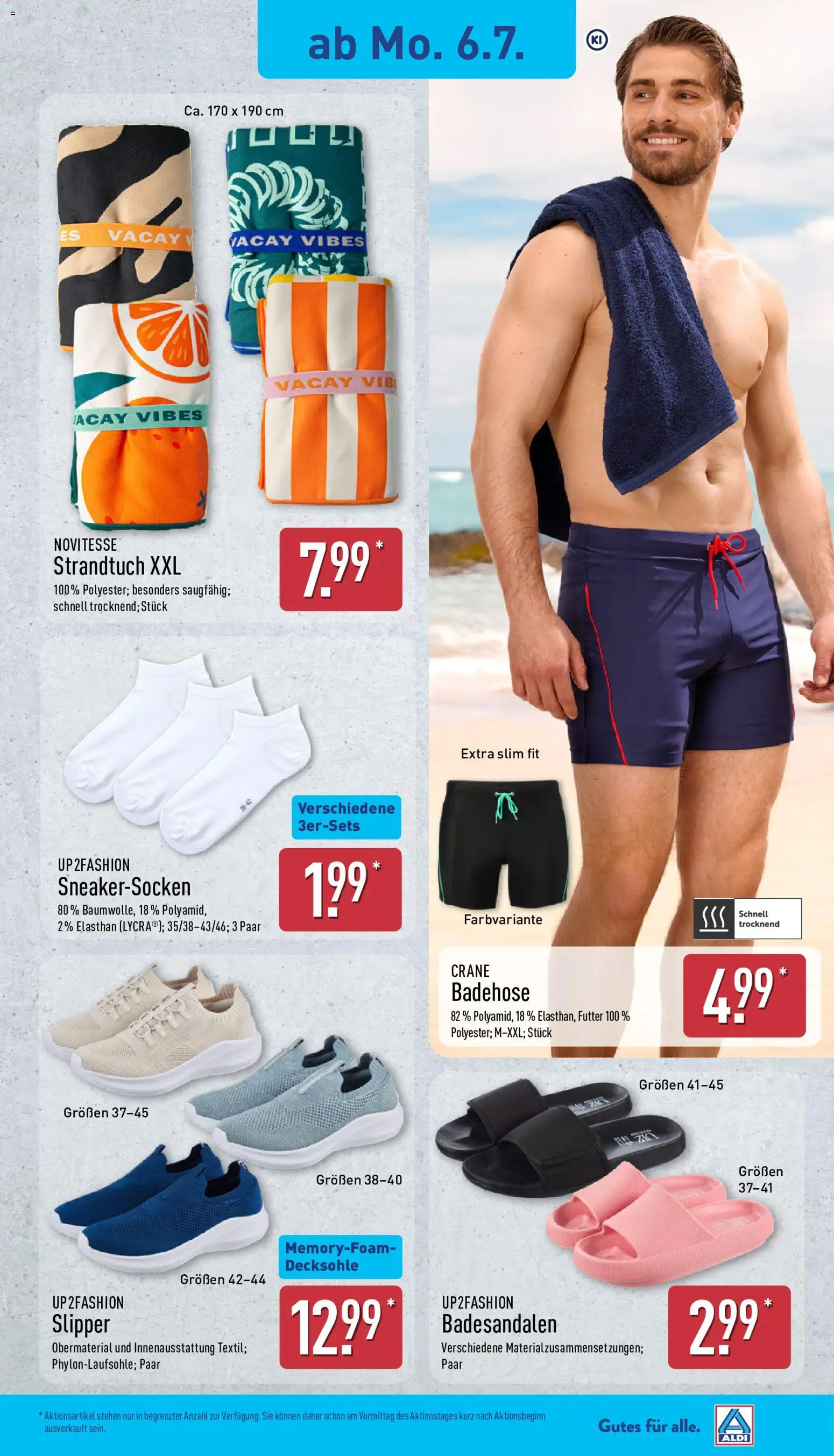 Aldi Prospekt – gültig ab 06.07.2026 | Seite: 17 | Produkte: Up2fashion, Strandtuch