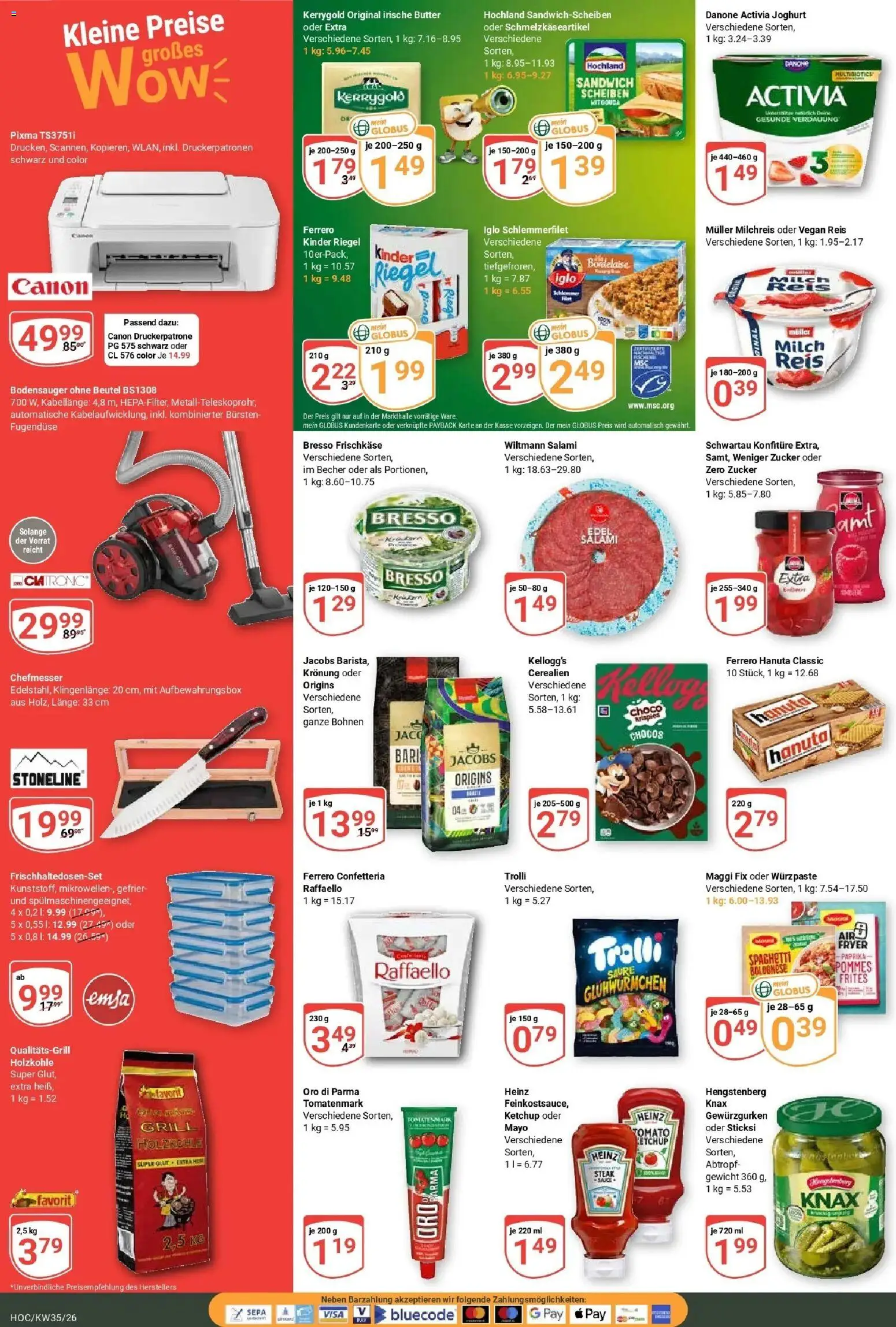 Globus Prospekt Hockenheim (ab 24.08.2026) » Angebote online | Seite: 4 | Produkte: Activia, Kinder riegel, Ketchup, Frischkase