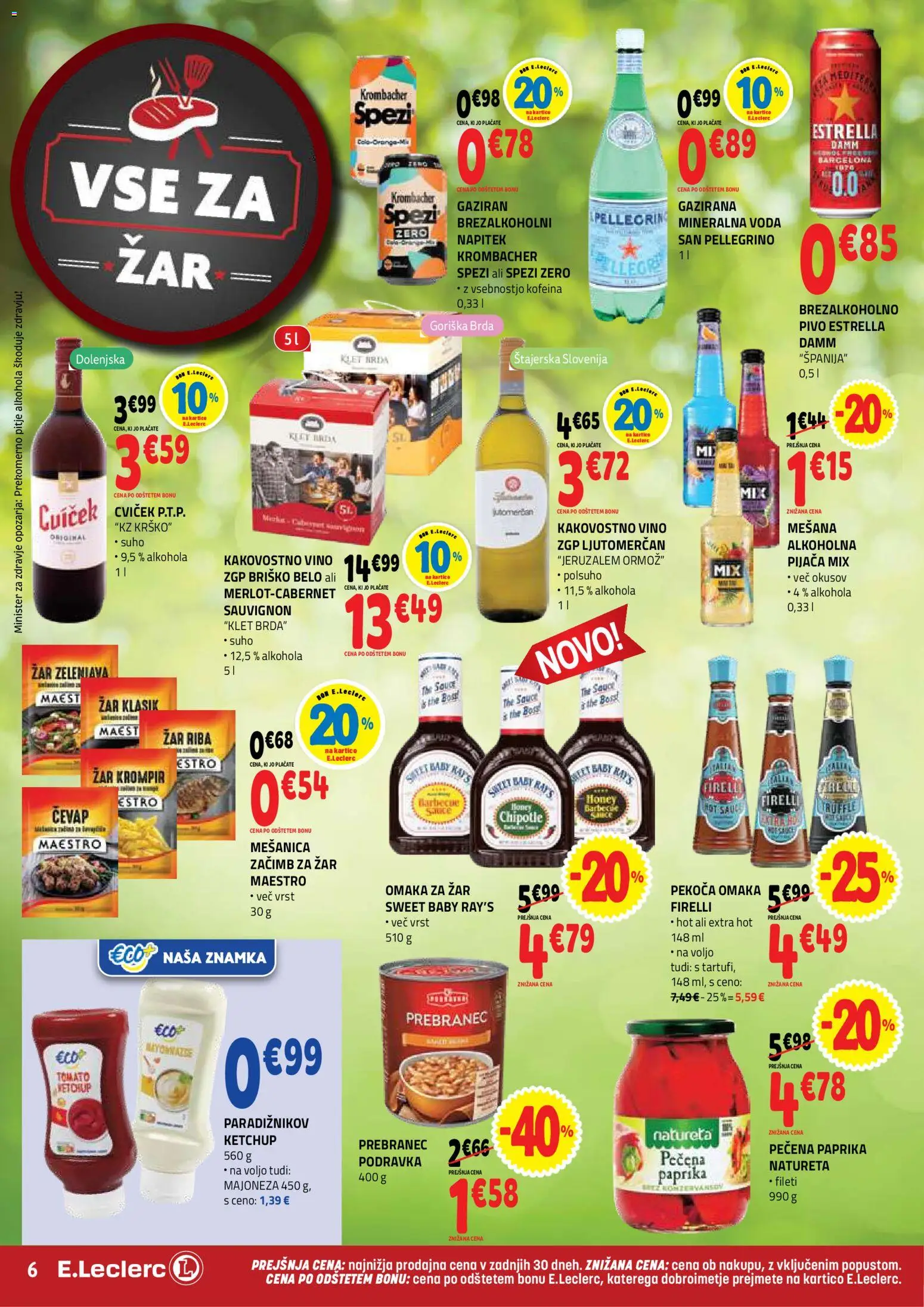 Novi E.leclerc katalog ponudbe – veljaven od 05.08.2026 | Stran: 6 | Izdelki: Zar, Pivo, Riba, Krompir