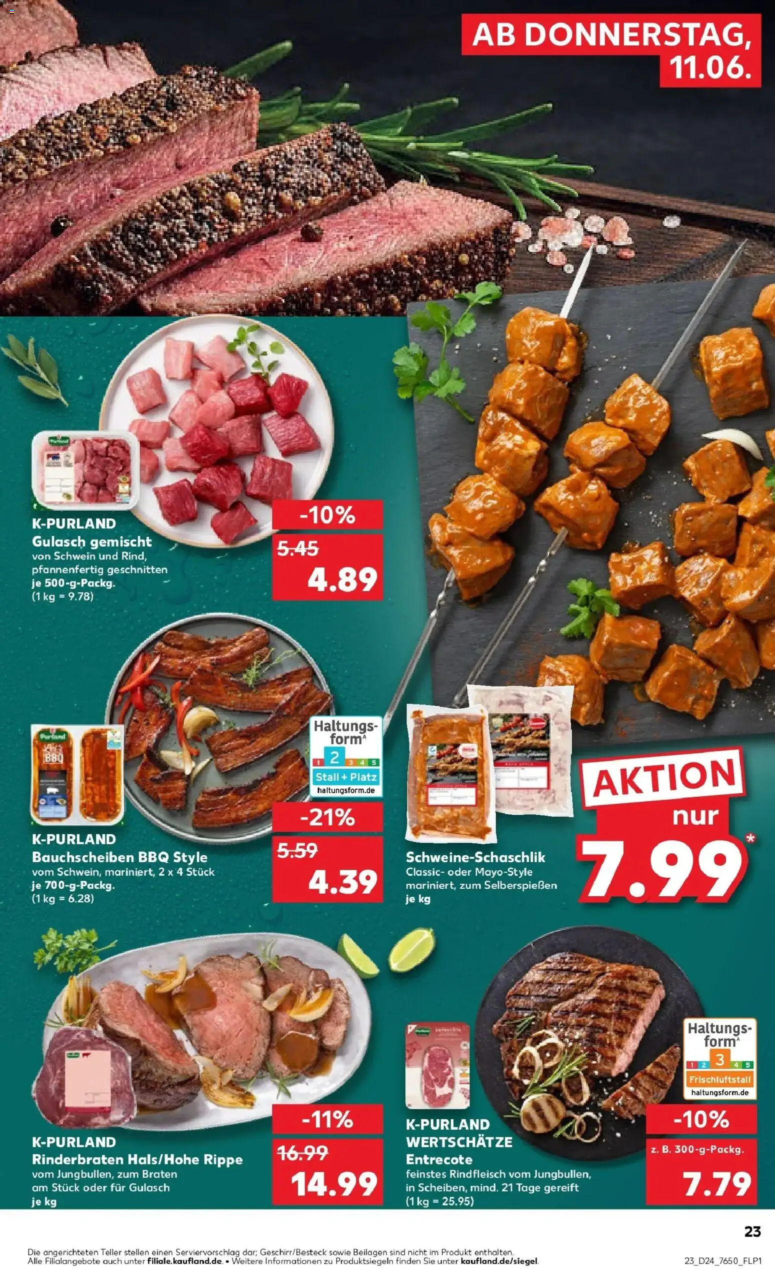 Kaufland Prospekt Rottenburg Am Neckar – gültig ab 08.06.2026 | Seite: 32 | Produkte: Entrecote, Gulasch, Rindfleisch, Steak