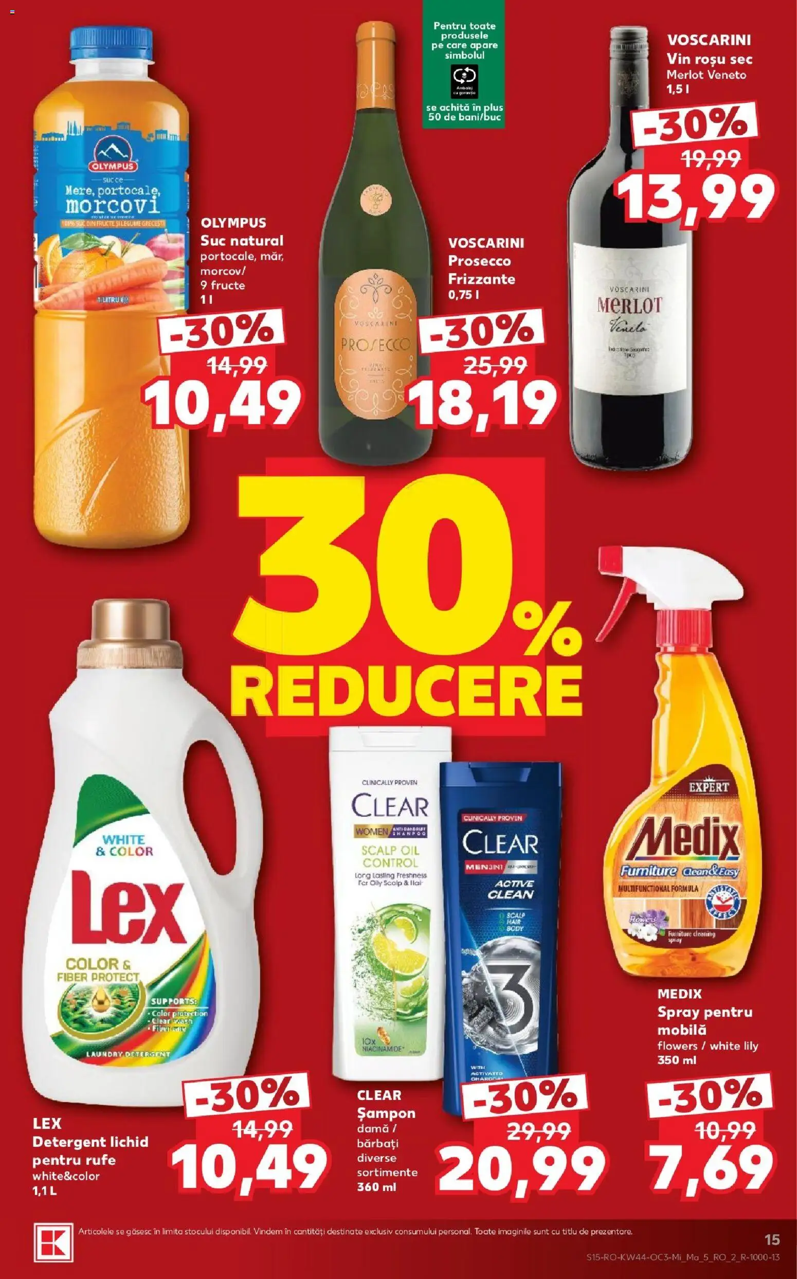 Noul catalog Kaufland – valabil de la 28.10.2026 | Pagină: 15 | Produse: Role, Prosecco, Morcovi, Fructe