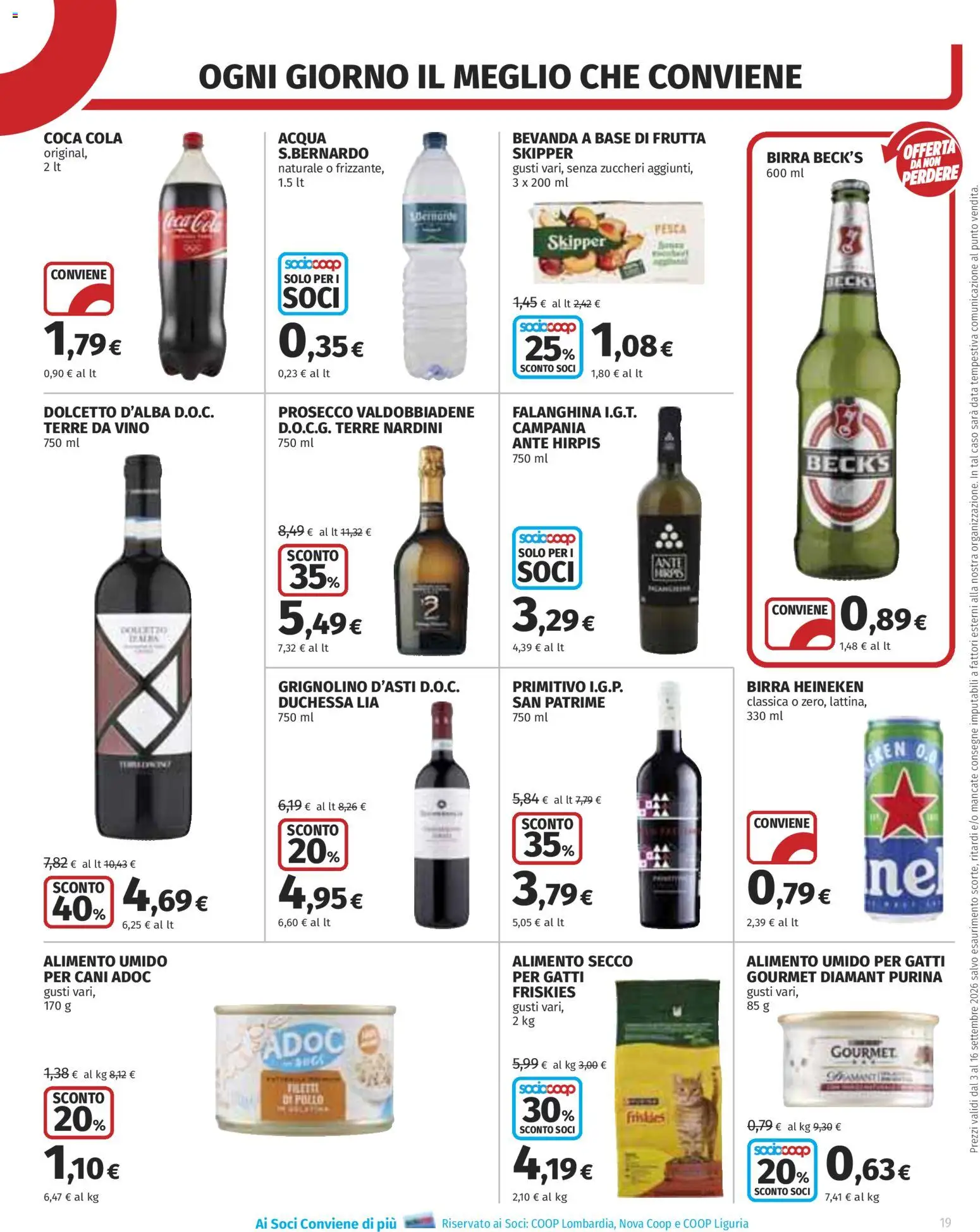 Volantino COOP del 03/09/2026 | Pagina: 19 | Prodotti: Birra, Prosecco, Frutta, Data