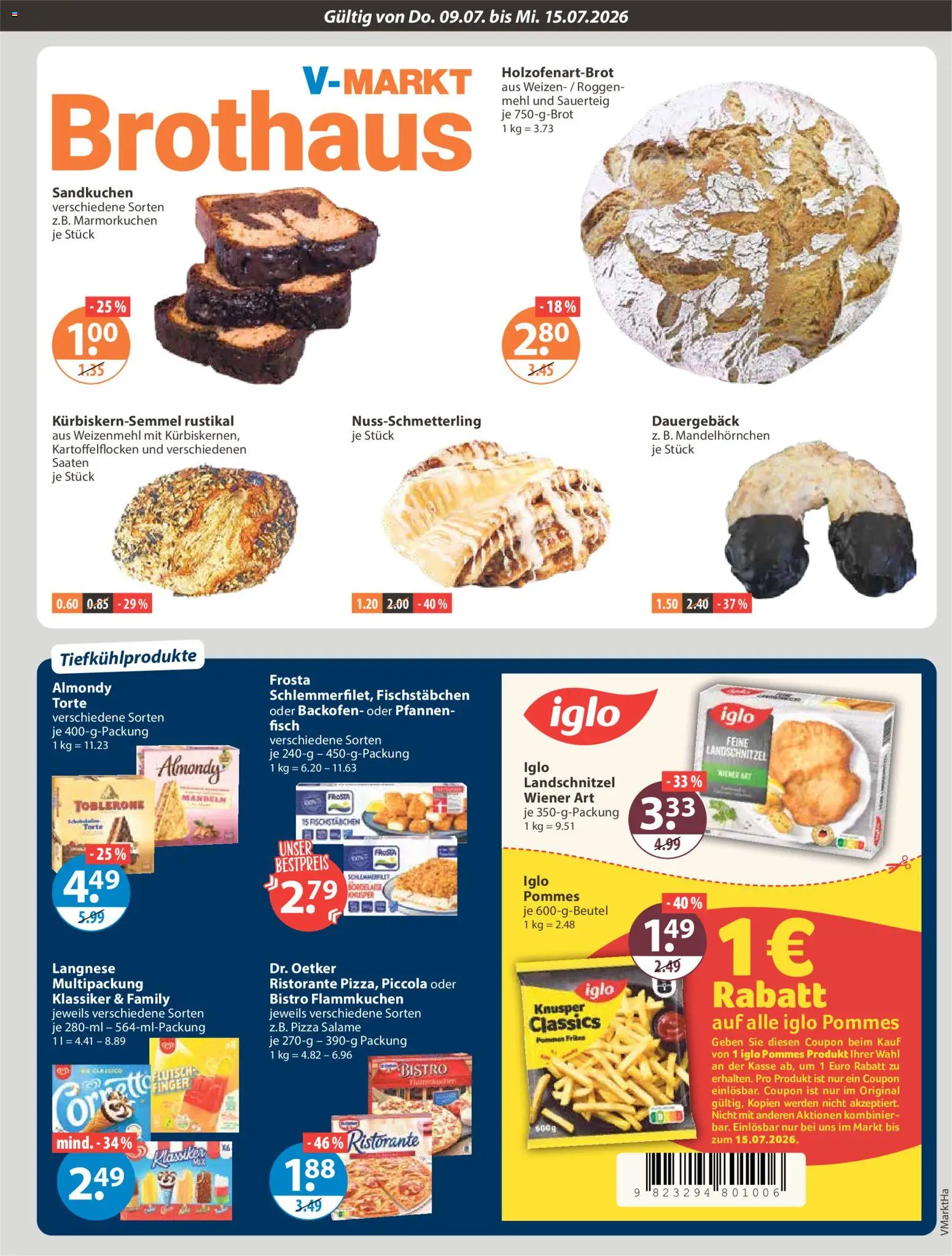V-Markt Angebote – gültig ab 09.07.2026 | Seite: 5 | Produkte: Pommes, Weizenmehl, Frosta, Backofen