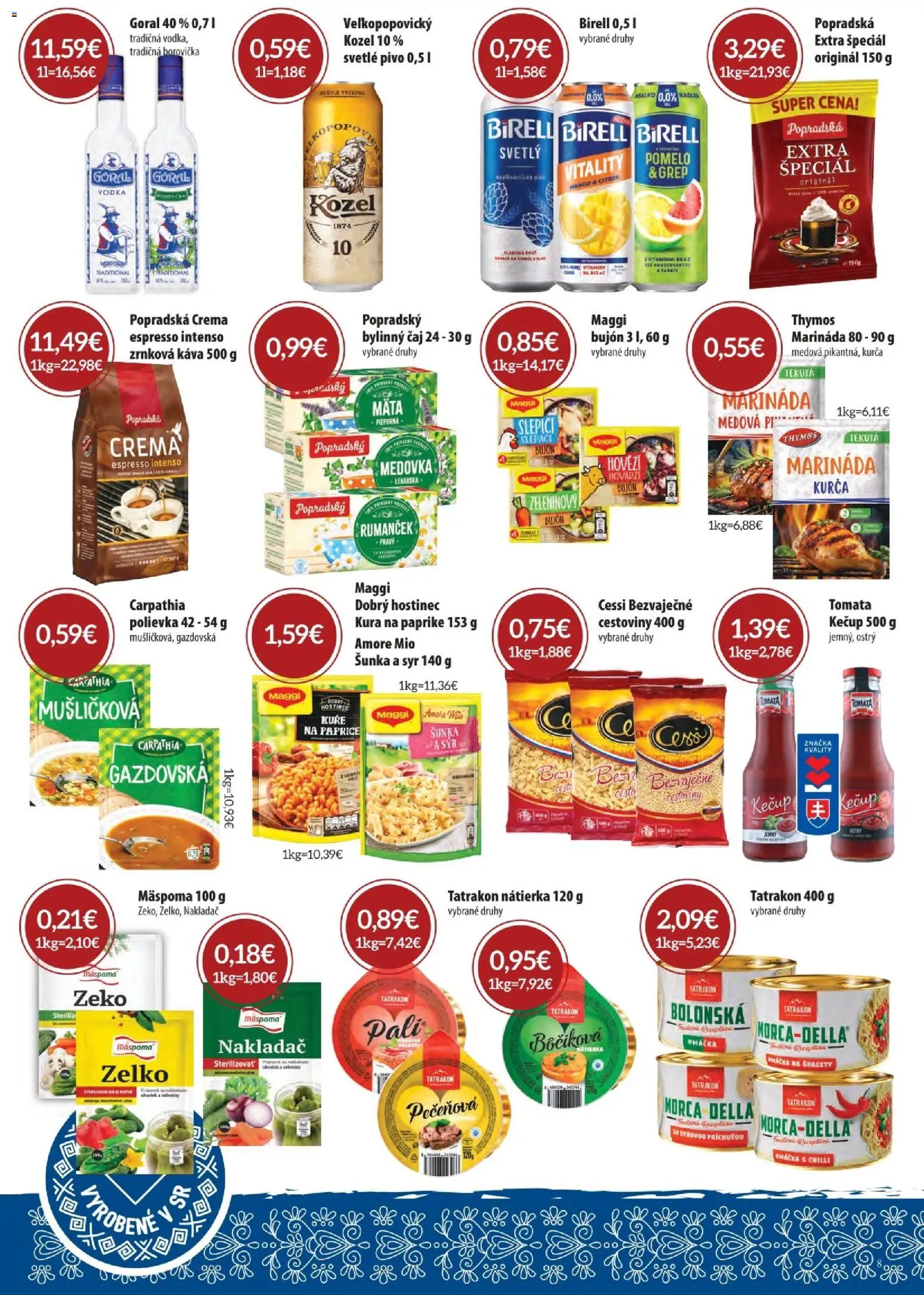 Nové CBA Komfos akcie – leták je platný od 04.06.2026 | Strana: 9 | Produkty: Syr, Šunka, Vodka, Omáčka
