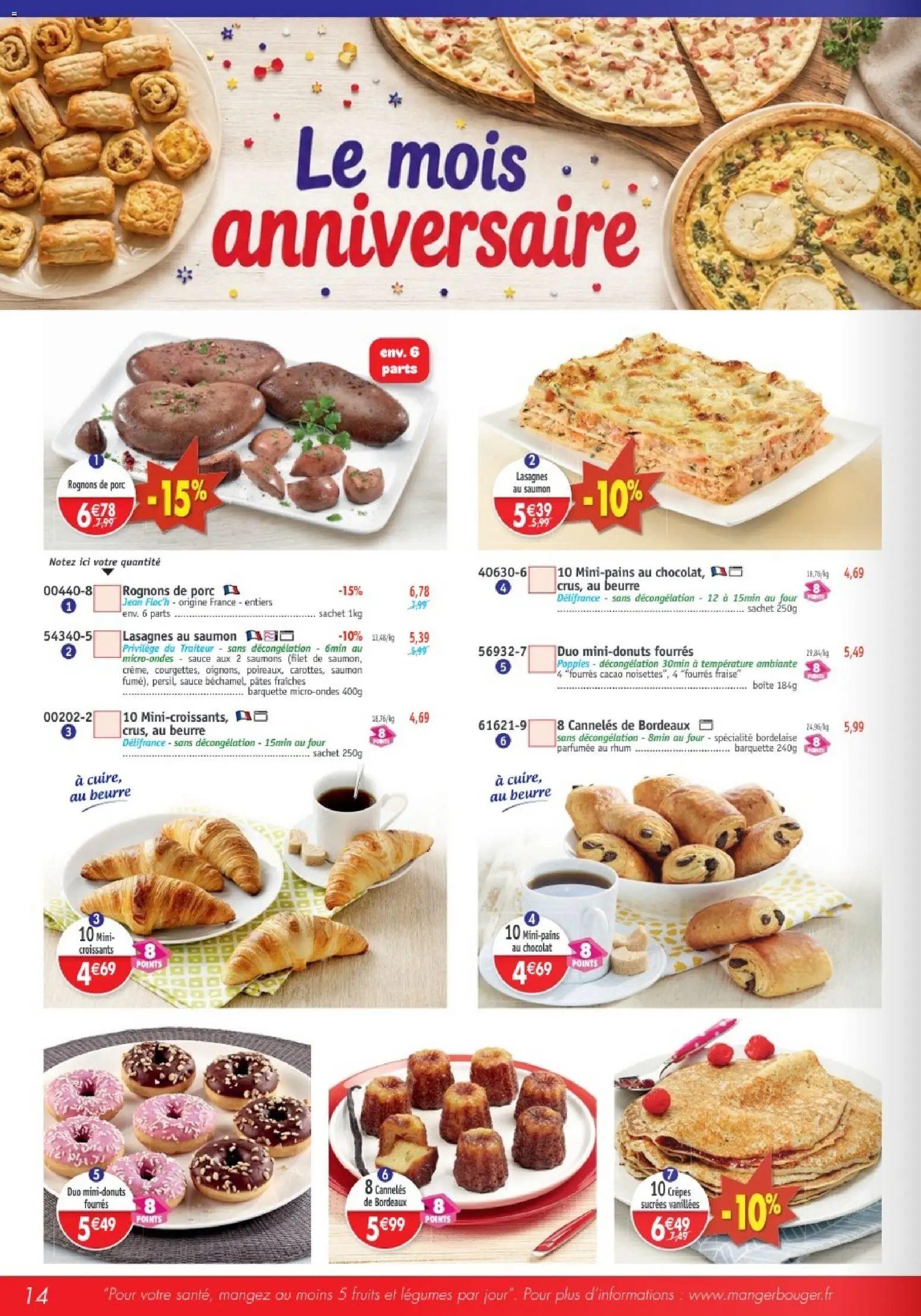 {H1} | Page: 14 | Produits: Cacao, Anniversaire, Crêpes, Fruits