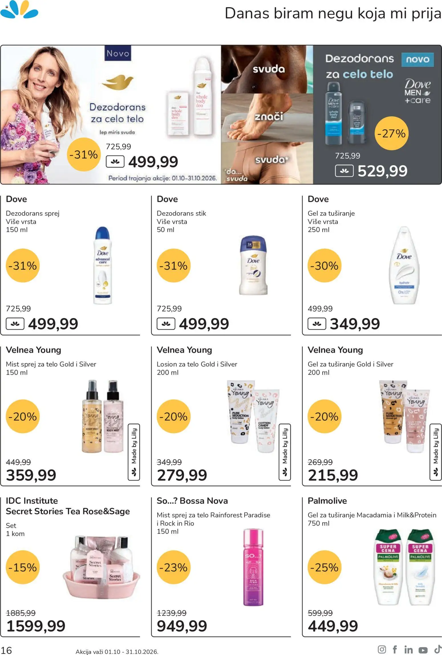 Lilly drogerie katalog - važi od 01.10.2026 | Strana: 16 | Proizvode: Mast, Miris, Gel za tuširanje, Dezodorans