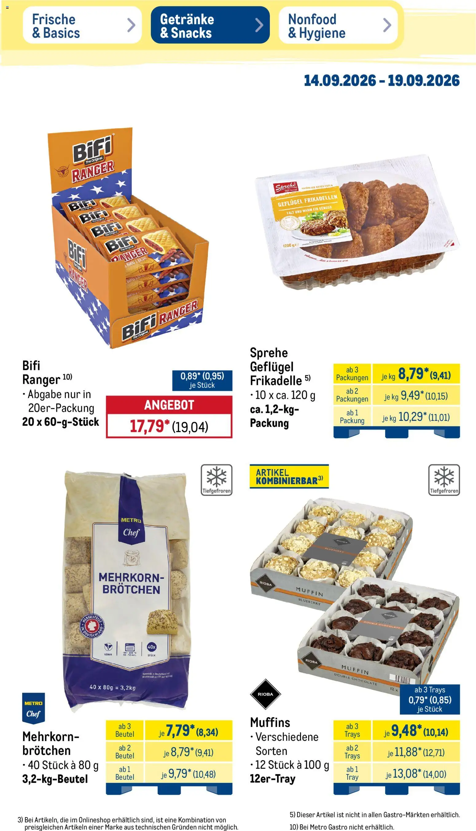 Metro Prospekt – gültig ab 14.09.2026 | Seite: 35 | Produkte: Bifi, Weizenmehl