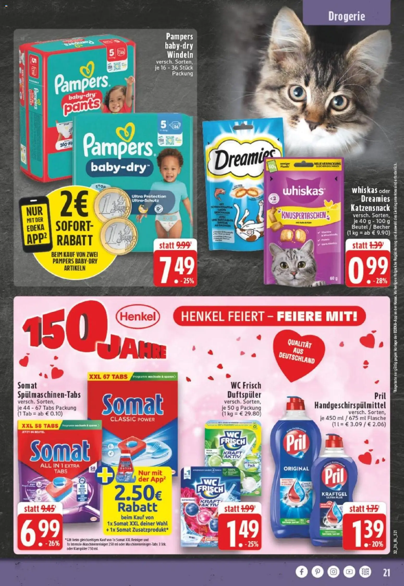 Edeka Prospekt Dortmund – gültig ab 03.08.2026 | Seite: 21 | Produkte: Pampers, Spülmaschinentabs, Wc frisch, Pril