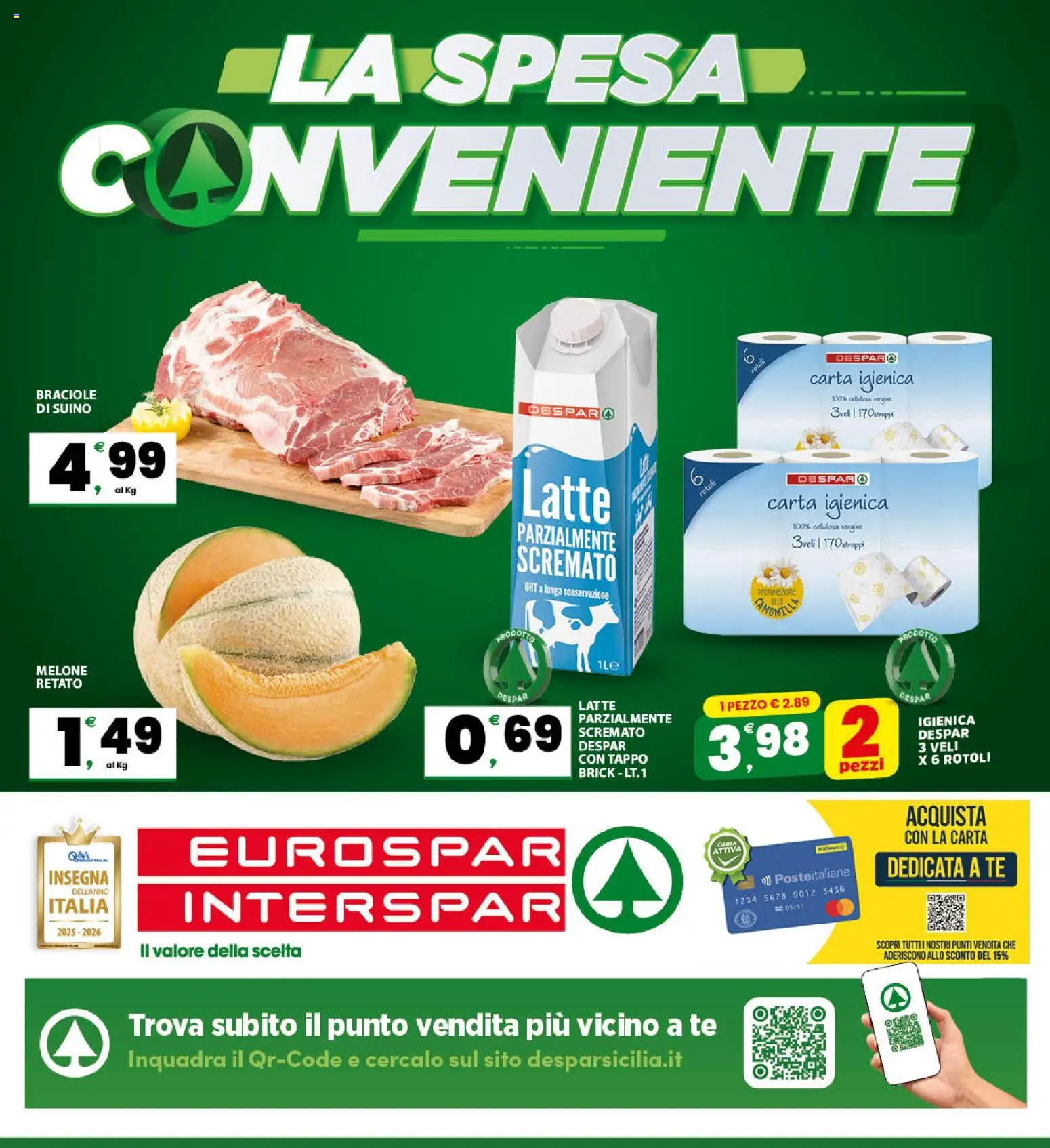 Volantino Eurospar del 27.04.2026 | Pagina: 34 | Prodotti: Carta igienica, Tè, Suino, Melone