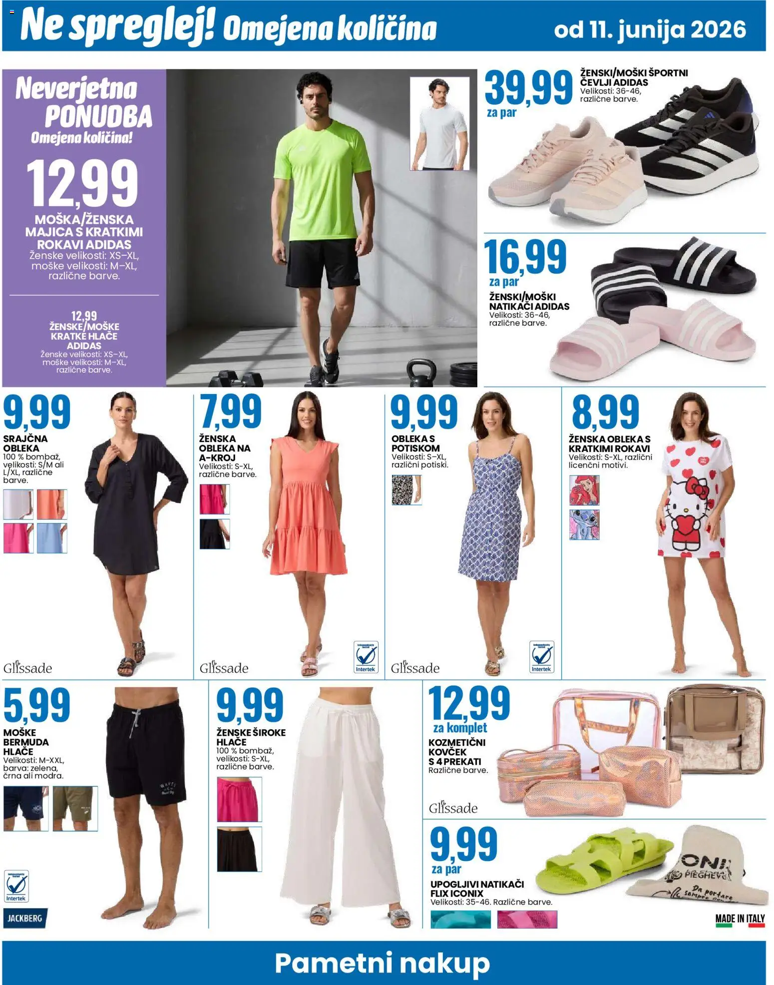 Novi Eurospin katalog ponudbe – veljaven od 11.06.2026 | Stran: 14 | Izdelki: Hlace, Kratke hlace, Obleka, Kovcek