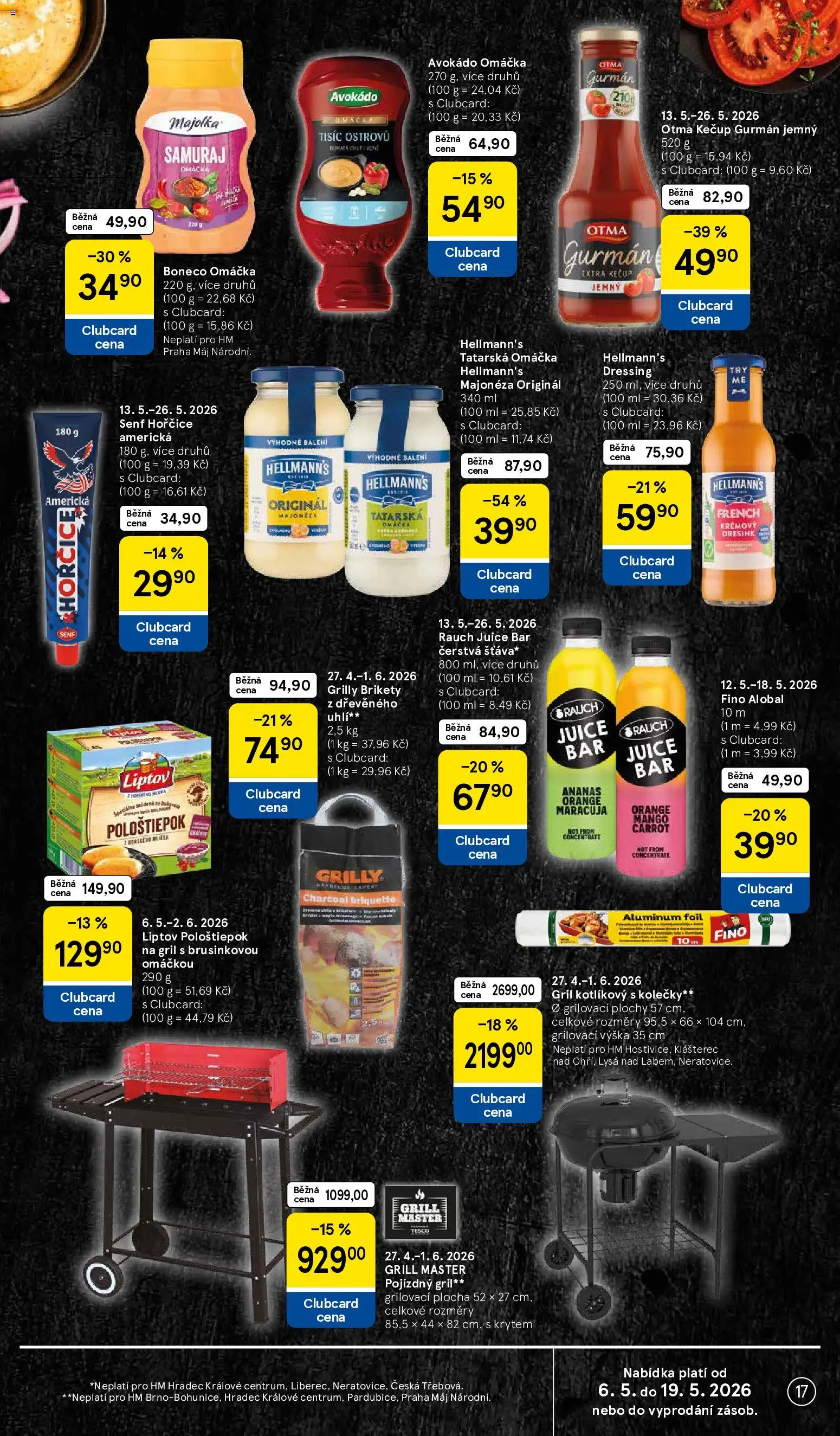 Tesco leták - Hypermarket od 13.05.2026 | Strana: 17 | Produkty: Maracuja, Tatarská omáčka Hellmann's, Ananas, Gril
