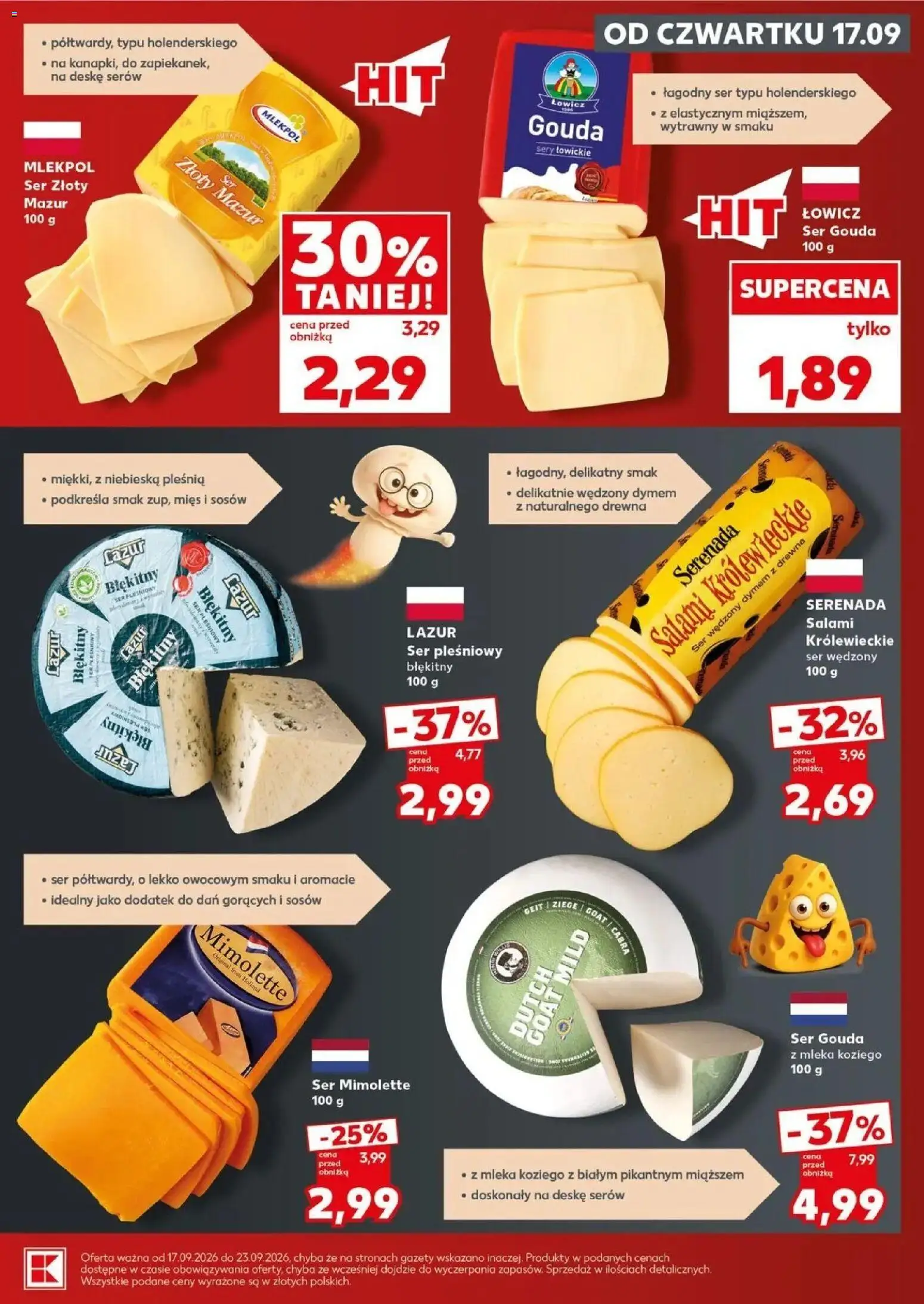 Kaufland gazetka - Super sobota od 19.09.2026 - od jutra PDF | Strona: 11 | Produkty: Ser mimolette, Mleka, Gazety, Ser gouda