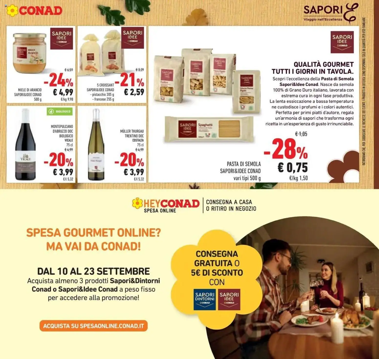 Volantino Conad dal 09/09/2026 > Anteprima | Pagina: 25 | Prodotti: Piatti, Pasta di semola, Semola, Miele