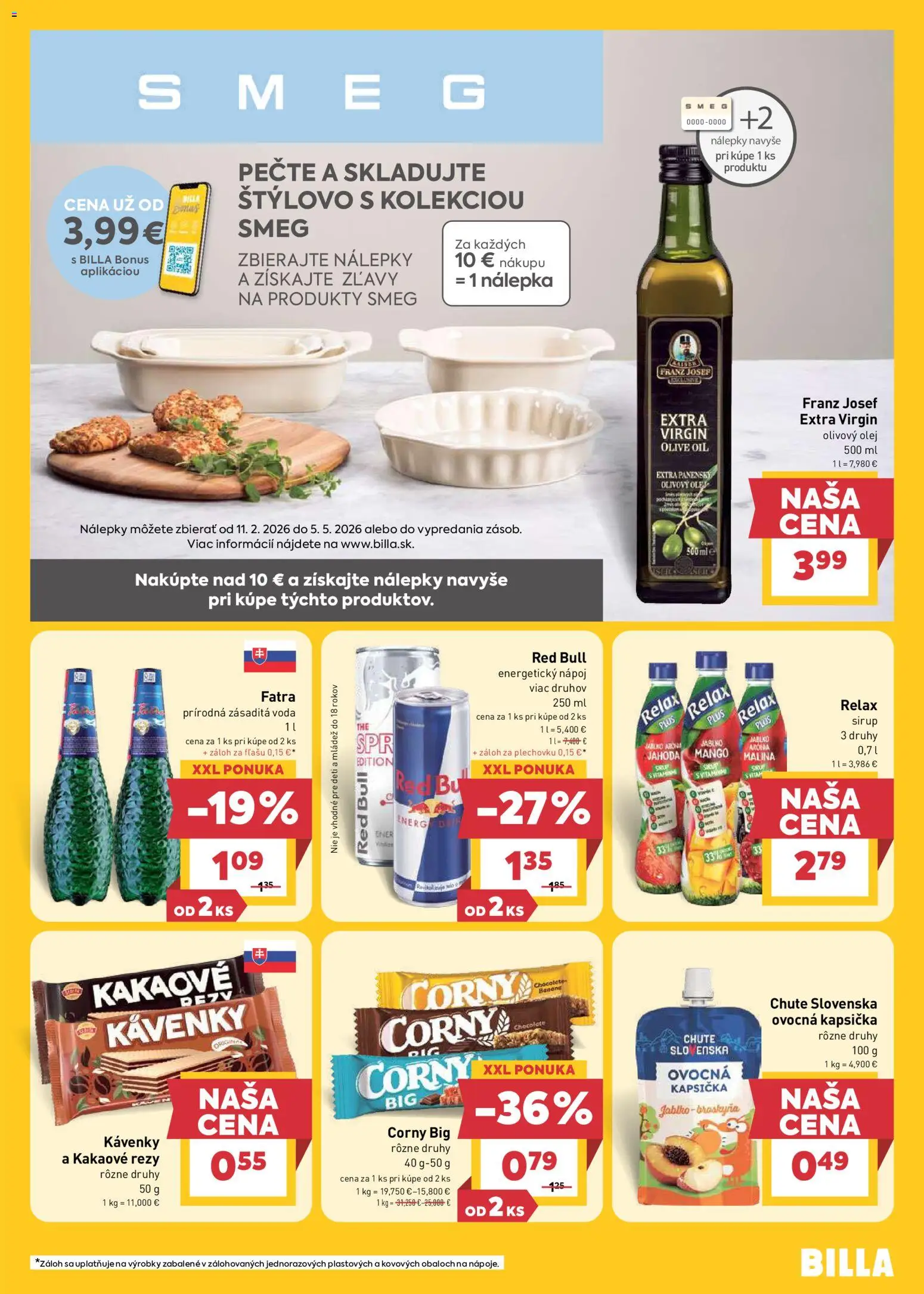 Nové Billa akcie – leták je platný od 22.04.2026 | Strana: 17 | Produkty: Red Bull, Voda, Fatra, Mango