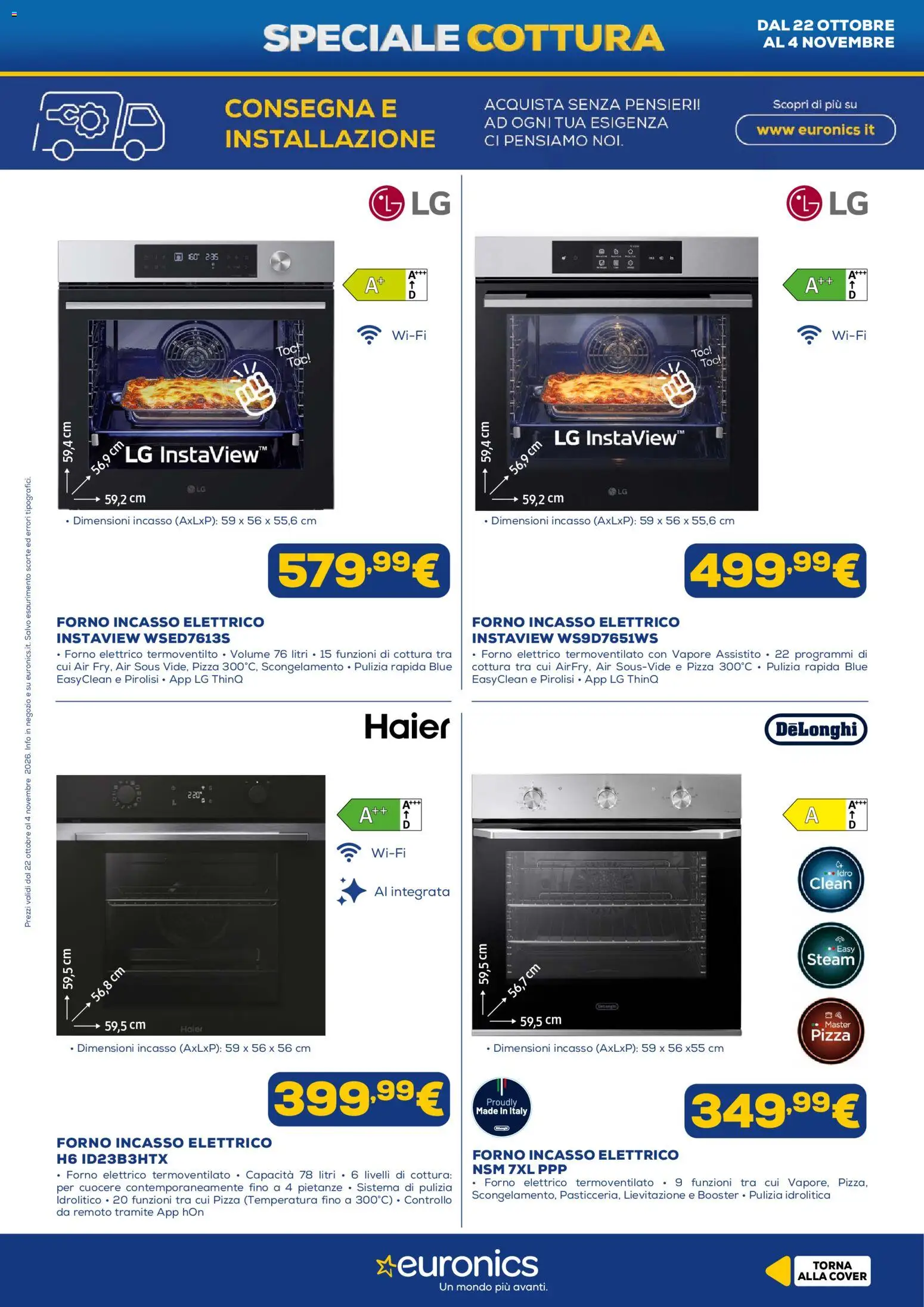 Volantino Euronics del 22/10/2026 | Pagina: 5 | Prodotti: Pizza, Forno, Forno elettrico
