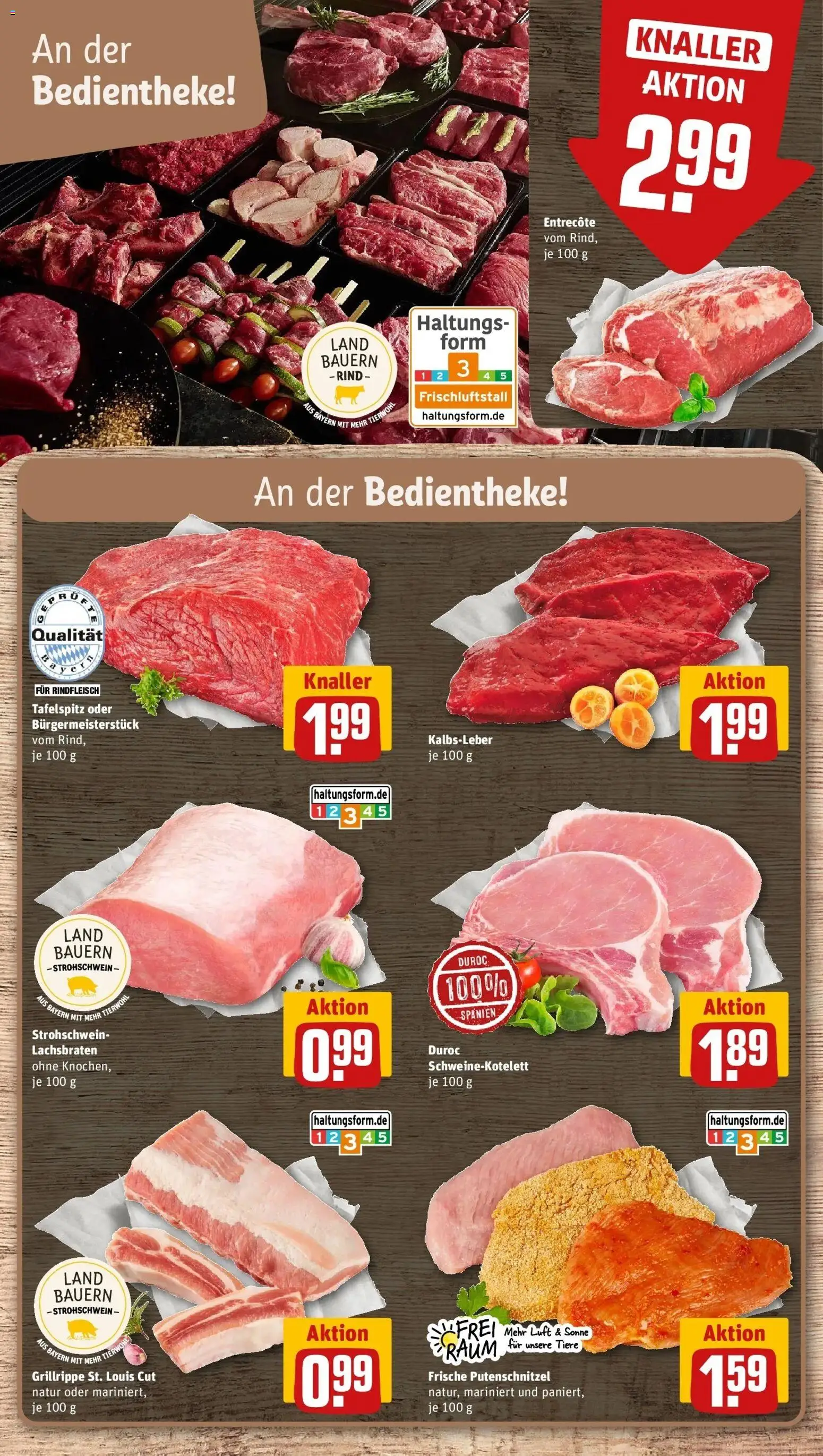 Rewe Prospekt Nürnberg – gültig ab 27.07.2026 | Seite: 6 | Produkte: Entrecote, Kalbsleber, Putenschnitzel, Rindfleisch