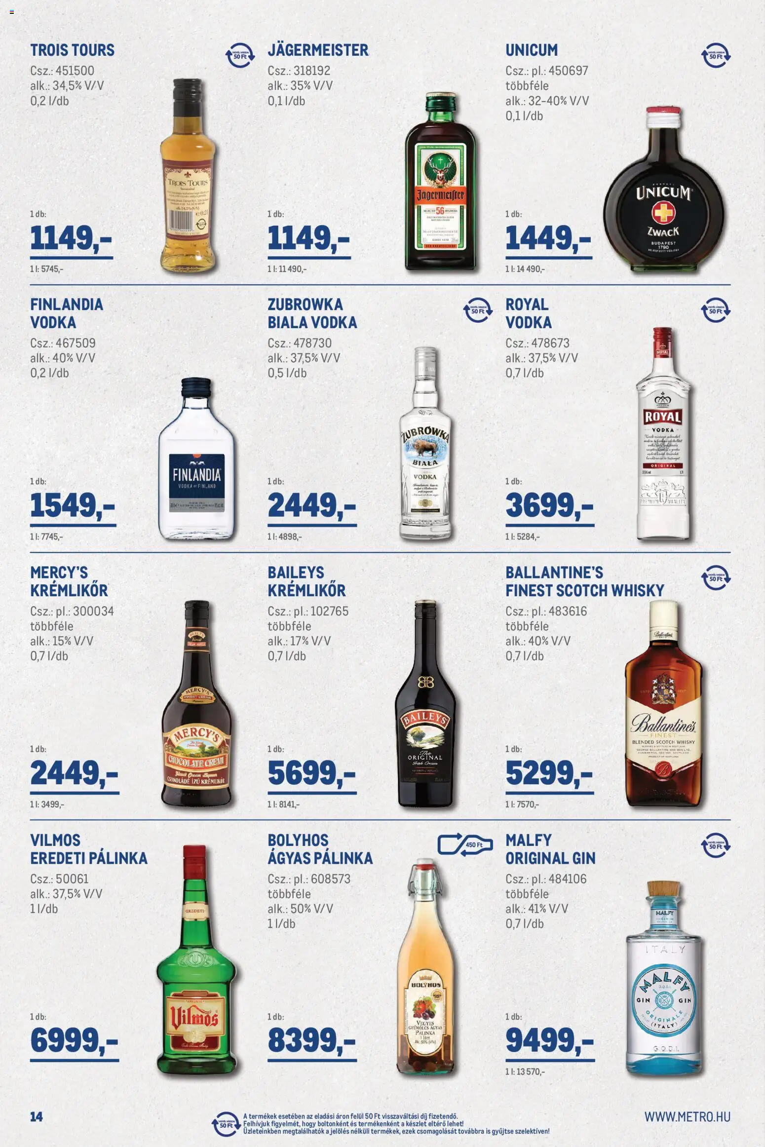 Metro akciós ujság - amely érvényes a következő dátumtól: 2026.11.02. | Oldal: 14 | Termékek: Csokoládé, Ballantine’s, Vodka, Whisky