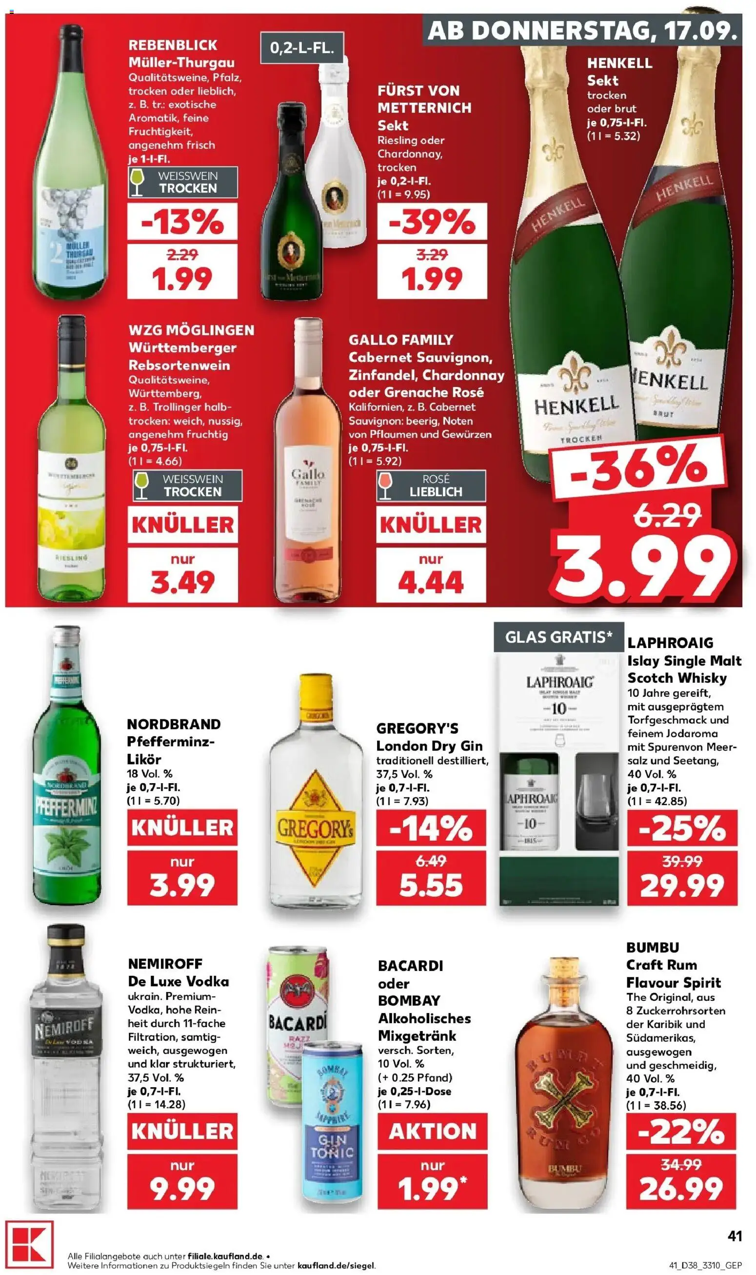 Prospekt Kaufland ab 14.09.2026 » Angebote Online zum Blättern | Seite: 53 | Produkte: Bacardi, Rum, Salz, Vodka