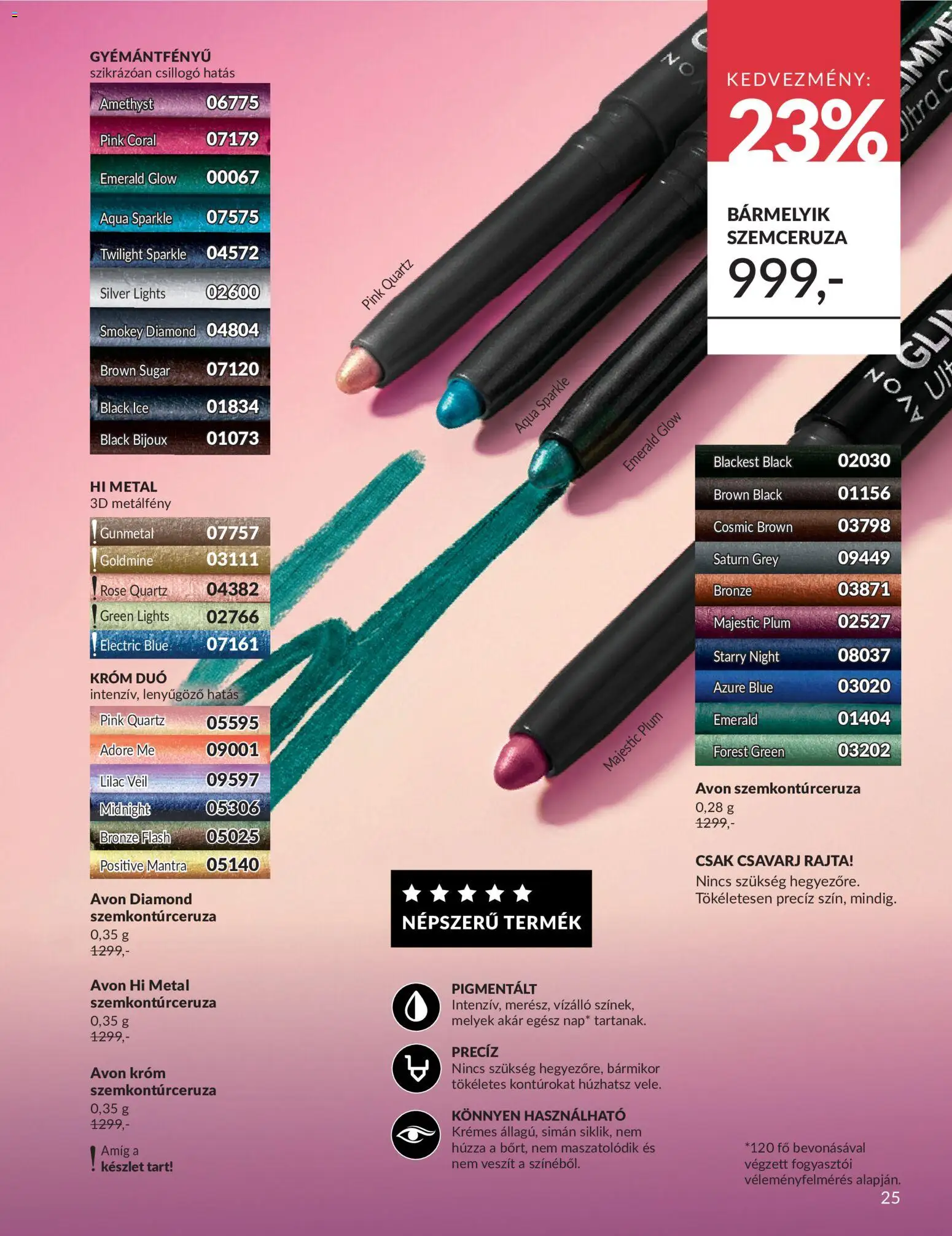 Avon akciós ujság - amely érvényes a következő dátumtól: 01.06.2026 | Oldal: 27 | Termékek: Szemceruza